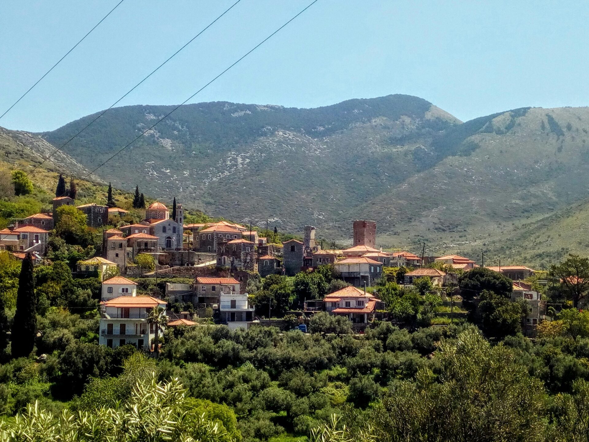 A traditional Mani village with stone houses