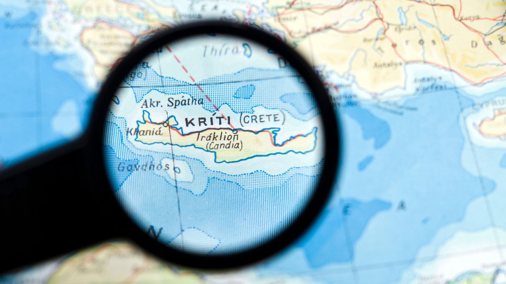 Map of Crete, Greece