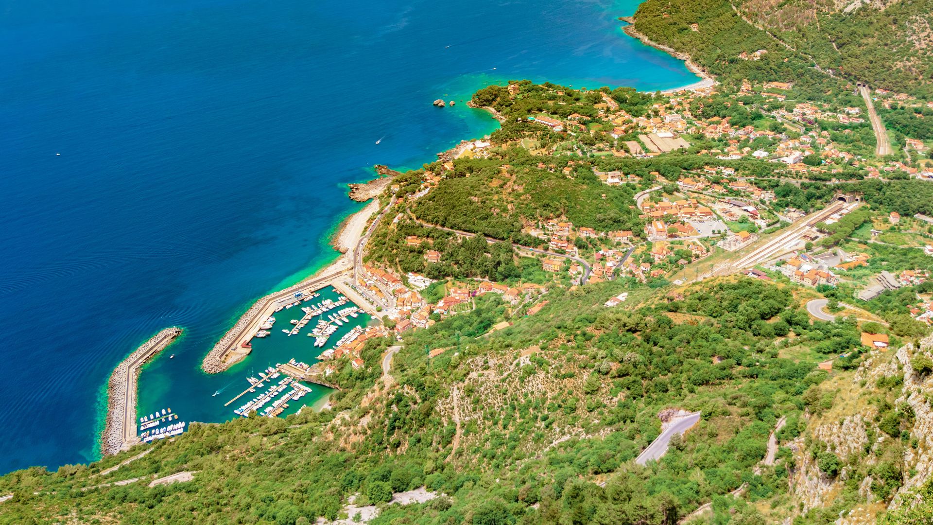 Image shows Maratea, Basilicata, Italy.
