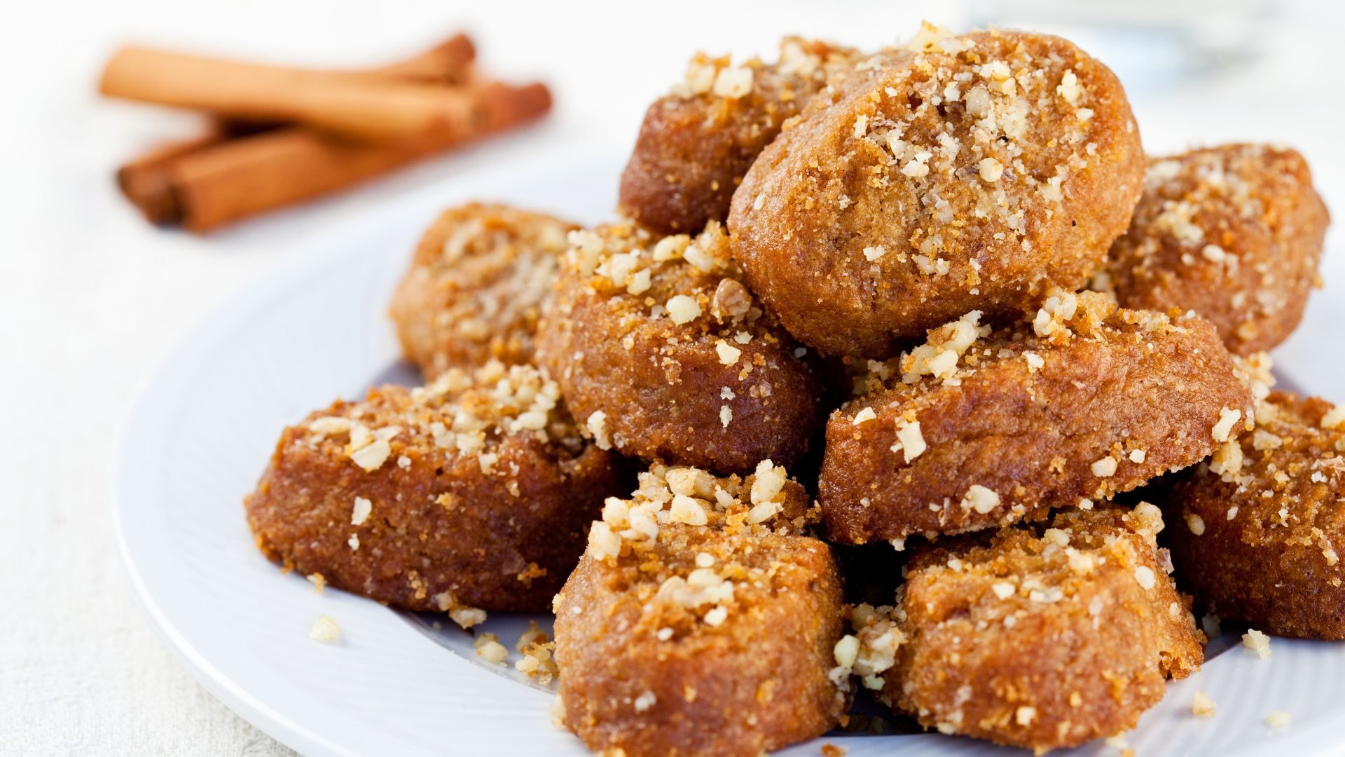 Melomakarona - honey-soaked cookies.