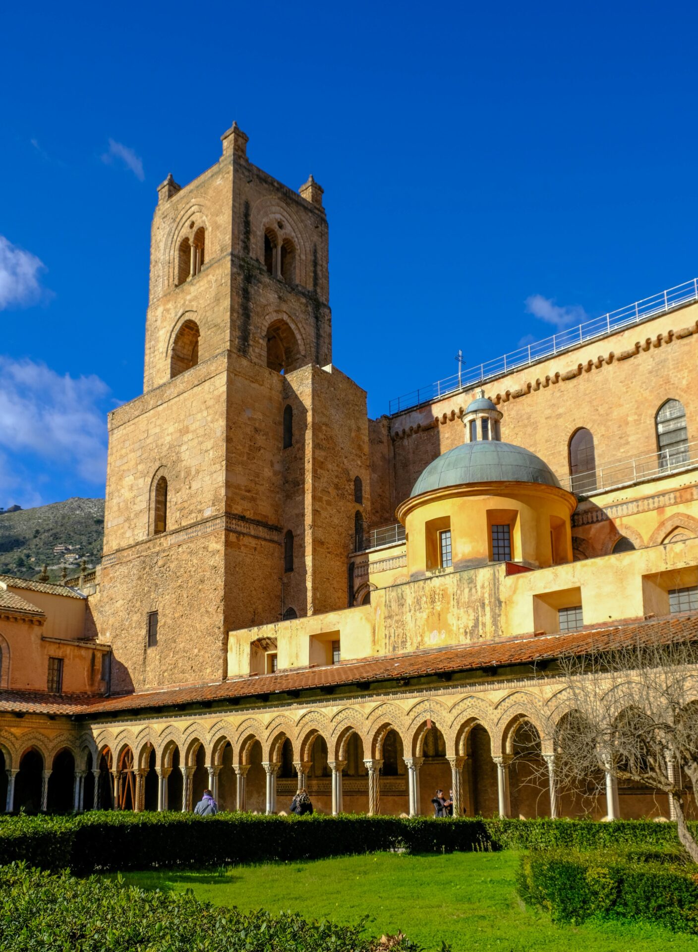 Exterior view of Monreale Cathedral in Sicily