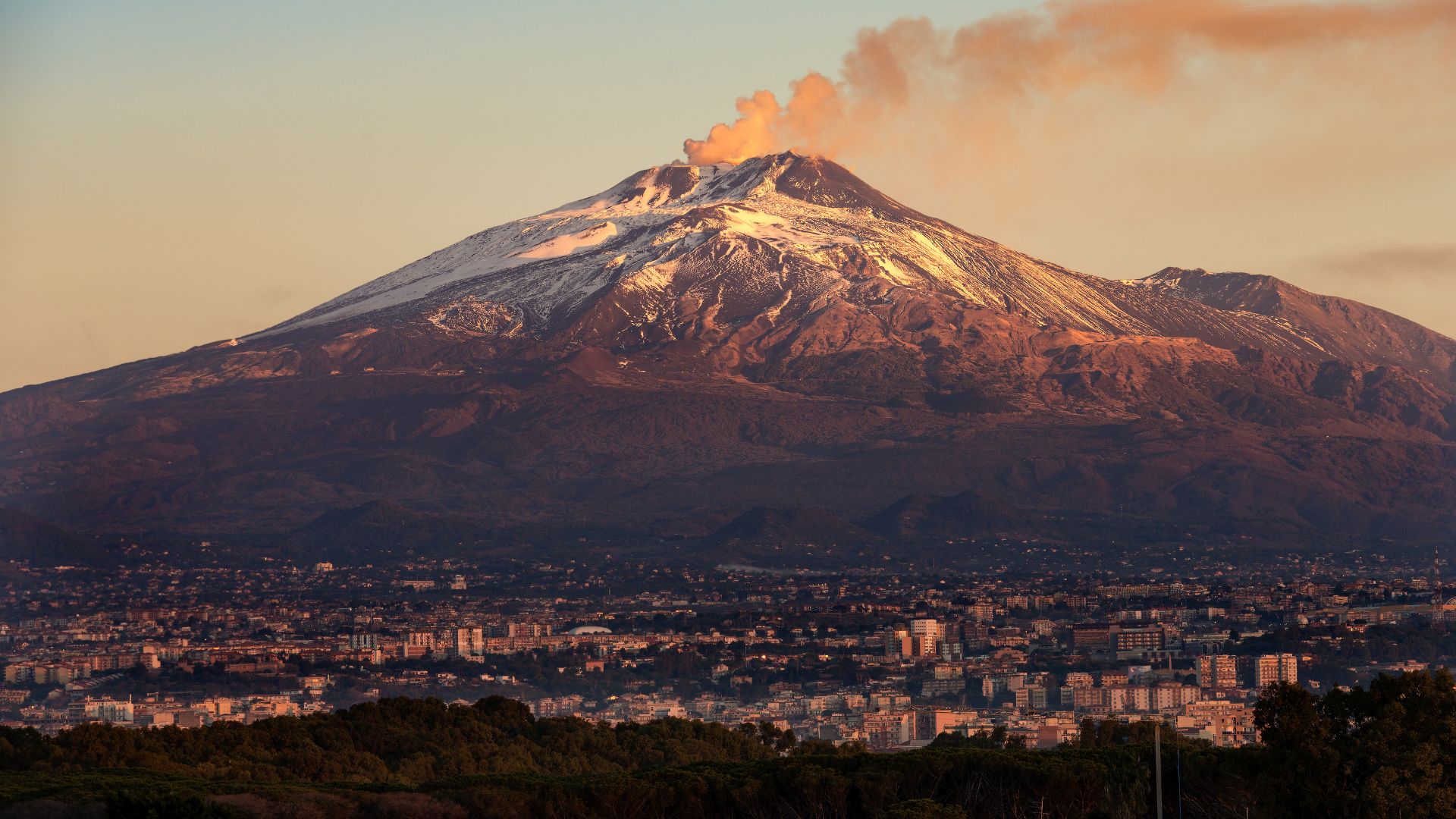 Picturesque view of Mount Etna, Italy.