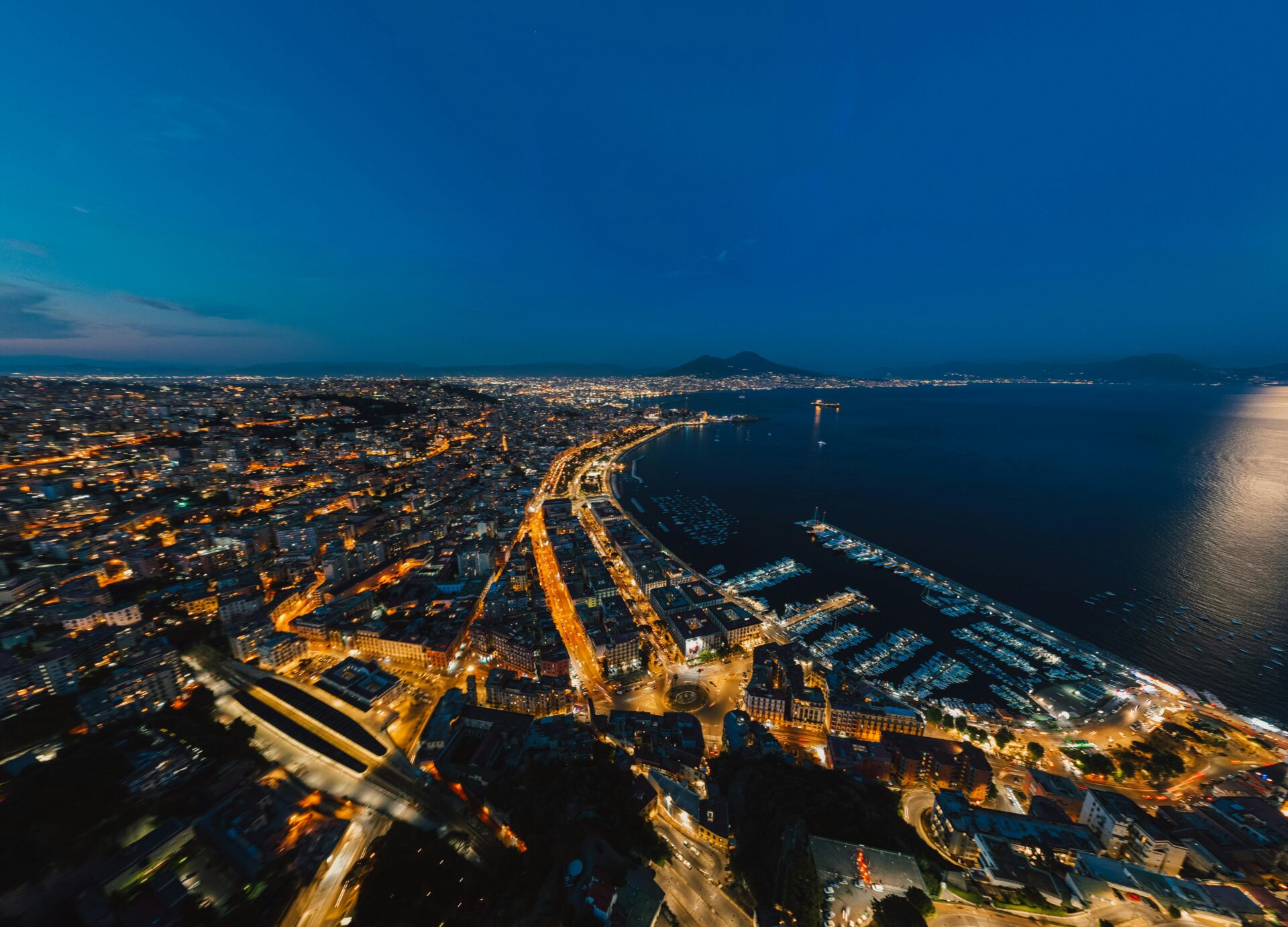 Naples - Campania, Italy - sunset at a vibrant coastal city
