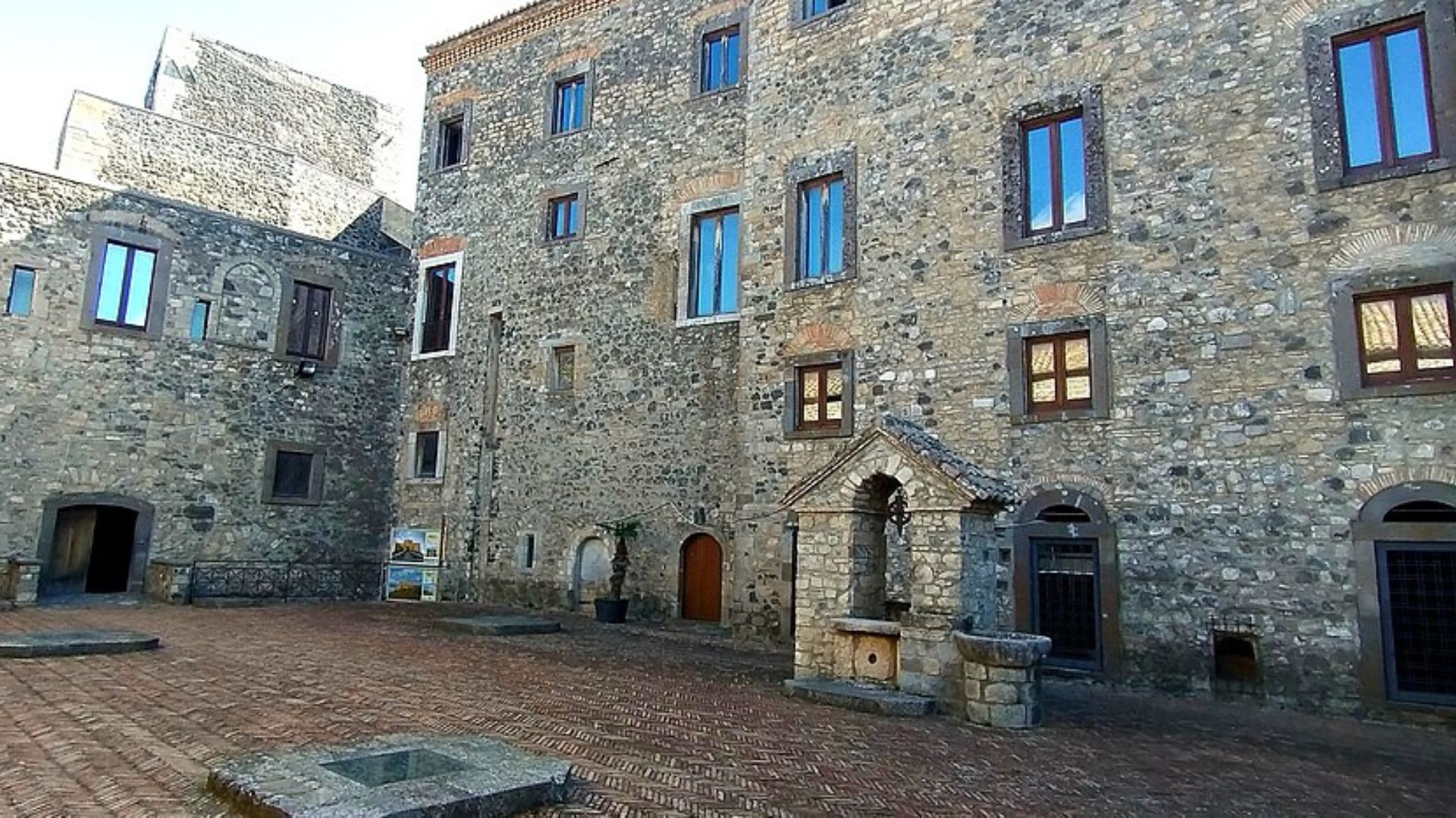 Image shows Norman Castle of Melfi, Italy. 