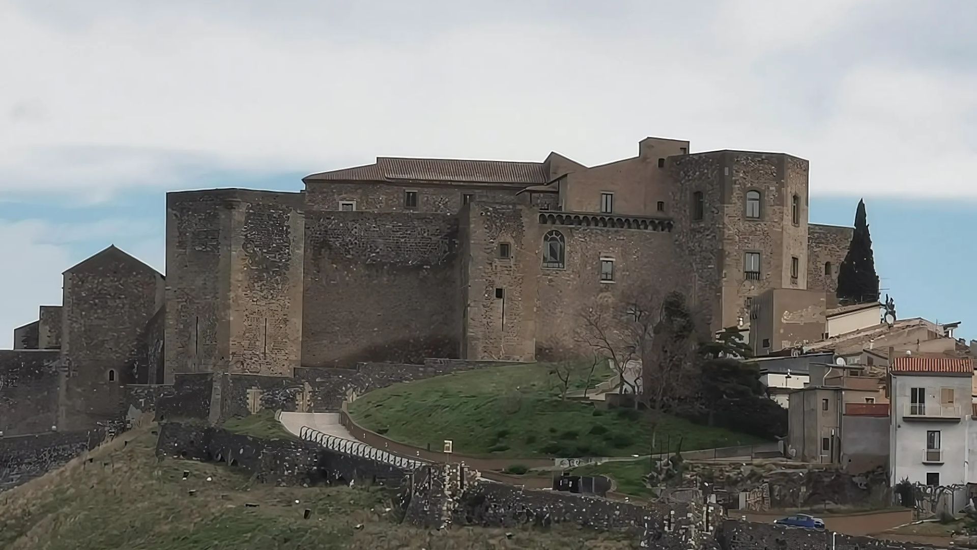 Image shows Norman Castle of Melfi, Italy.