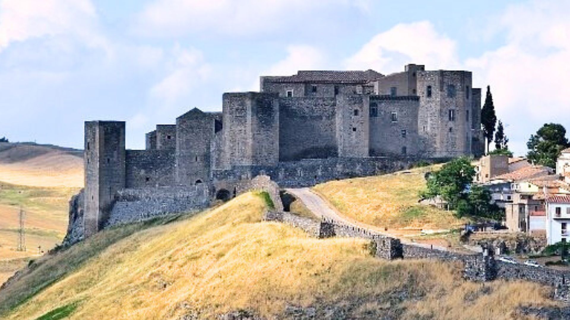 Image shows Norman Castle of Melfi, Italy.