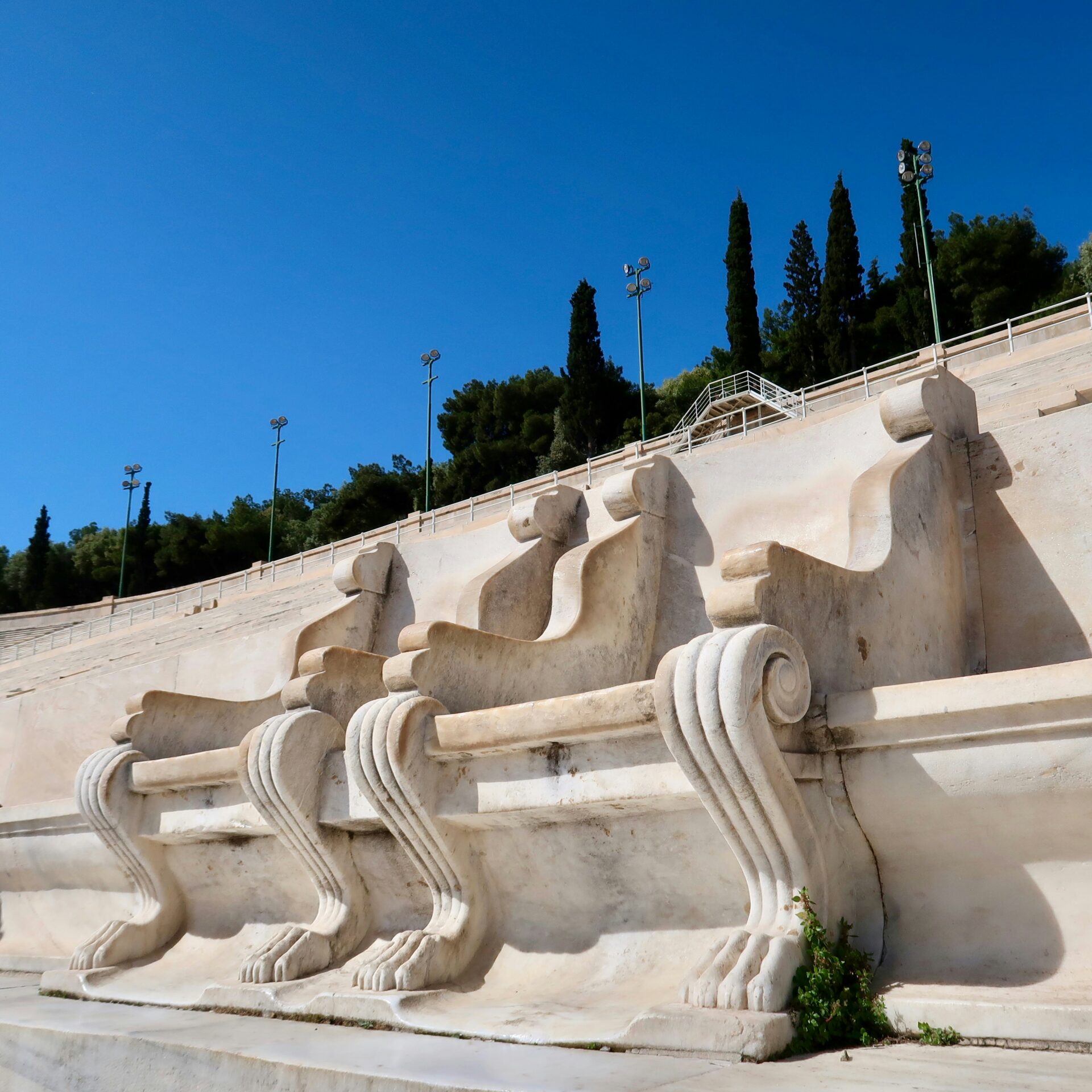 Panathenaic Stadium stairs and seats - stadium benches