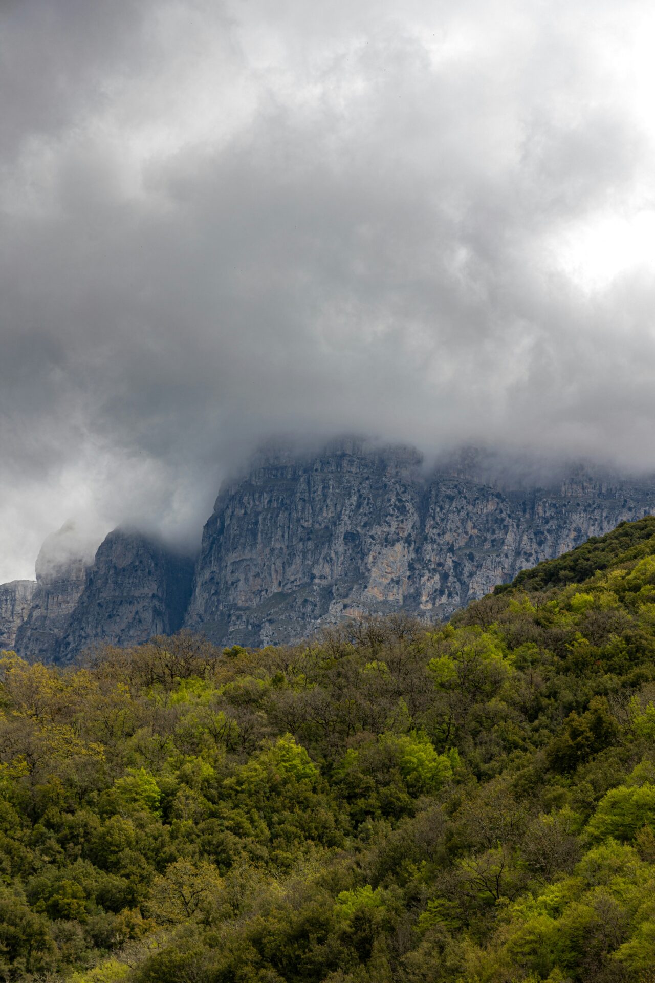 Papigo mountain with rugged peaks and lush green slopes
