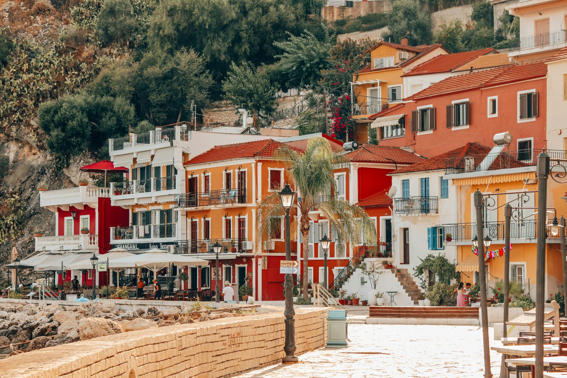 Vibrant hillside houses in Parga