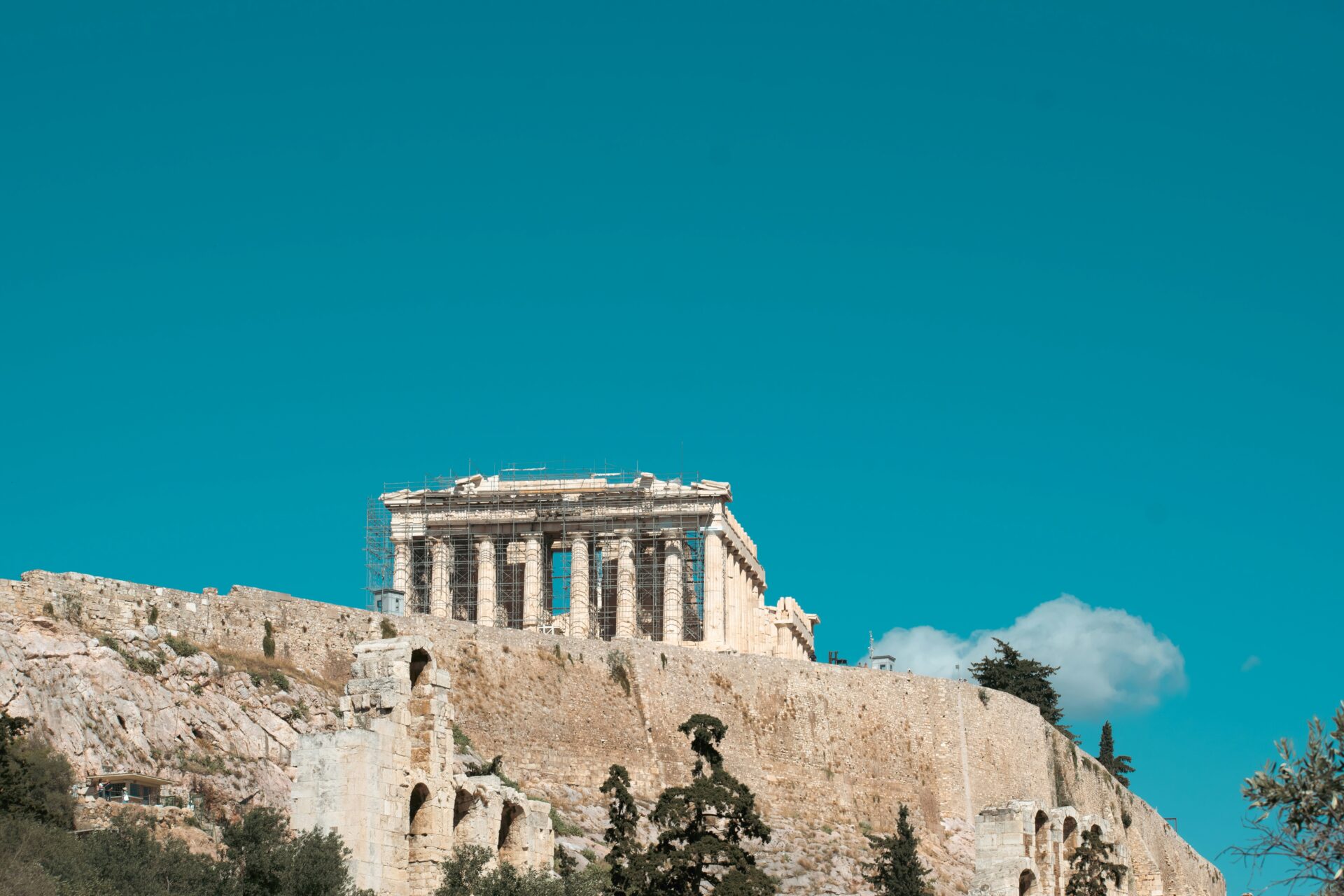 Parthenon view from below the hill