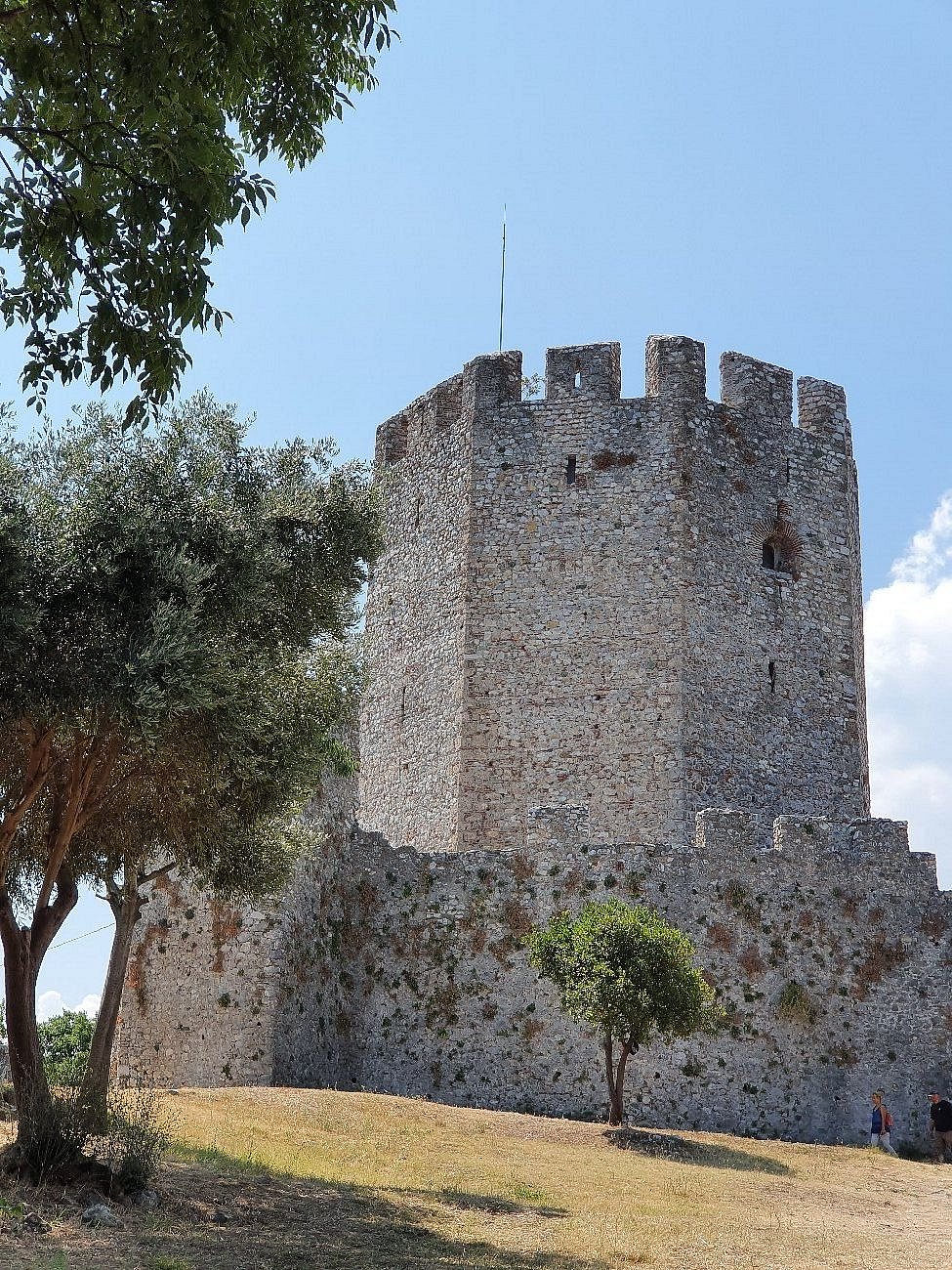 Platamonas Castle, a medieval fortress with stone walls and towers