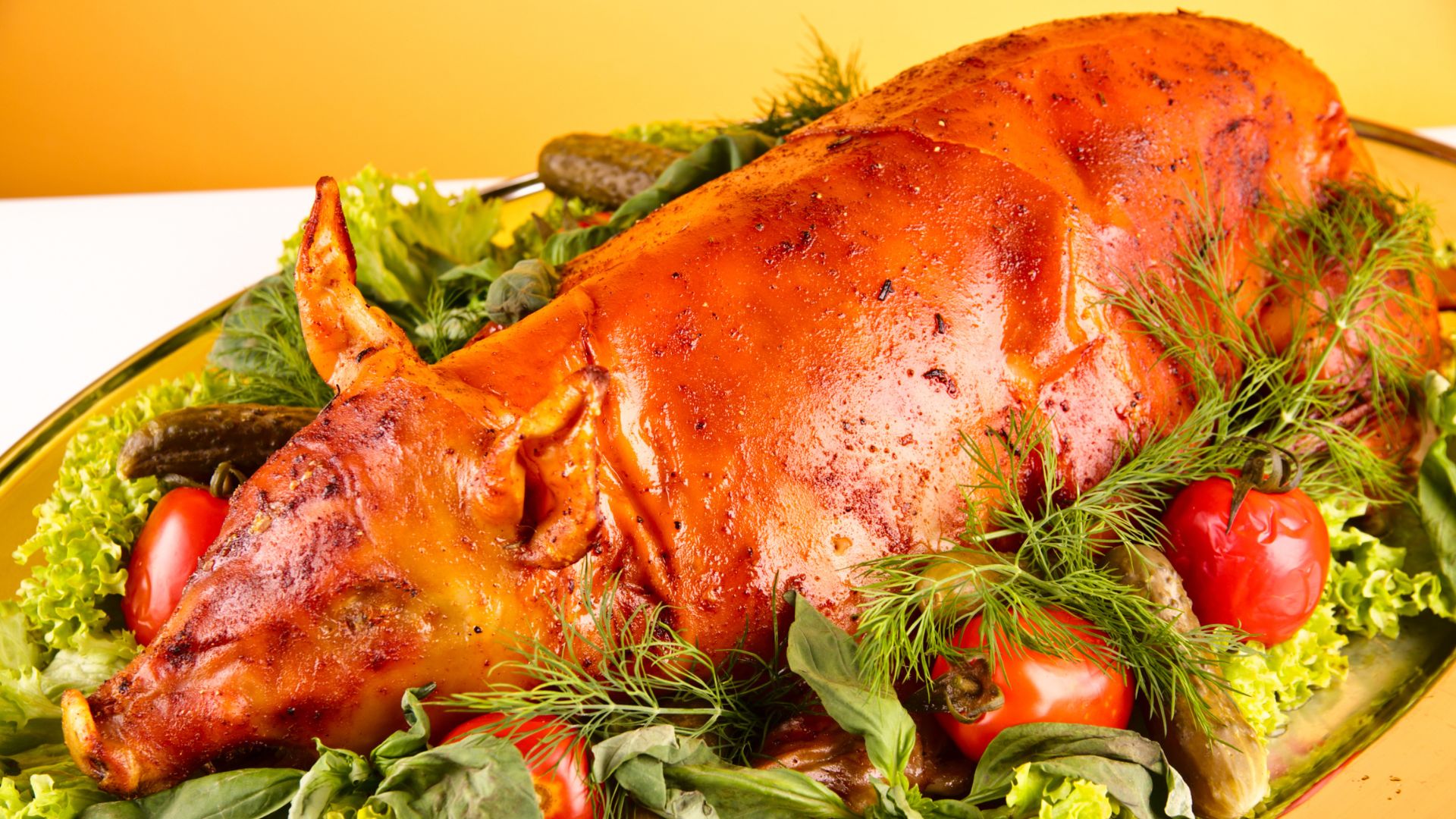 A Porceddu (roast suckling pig).