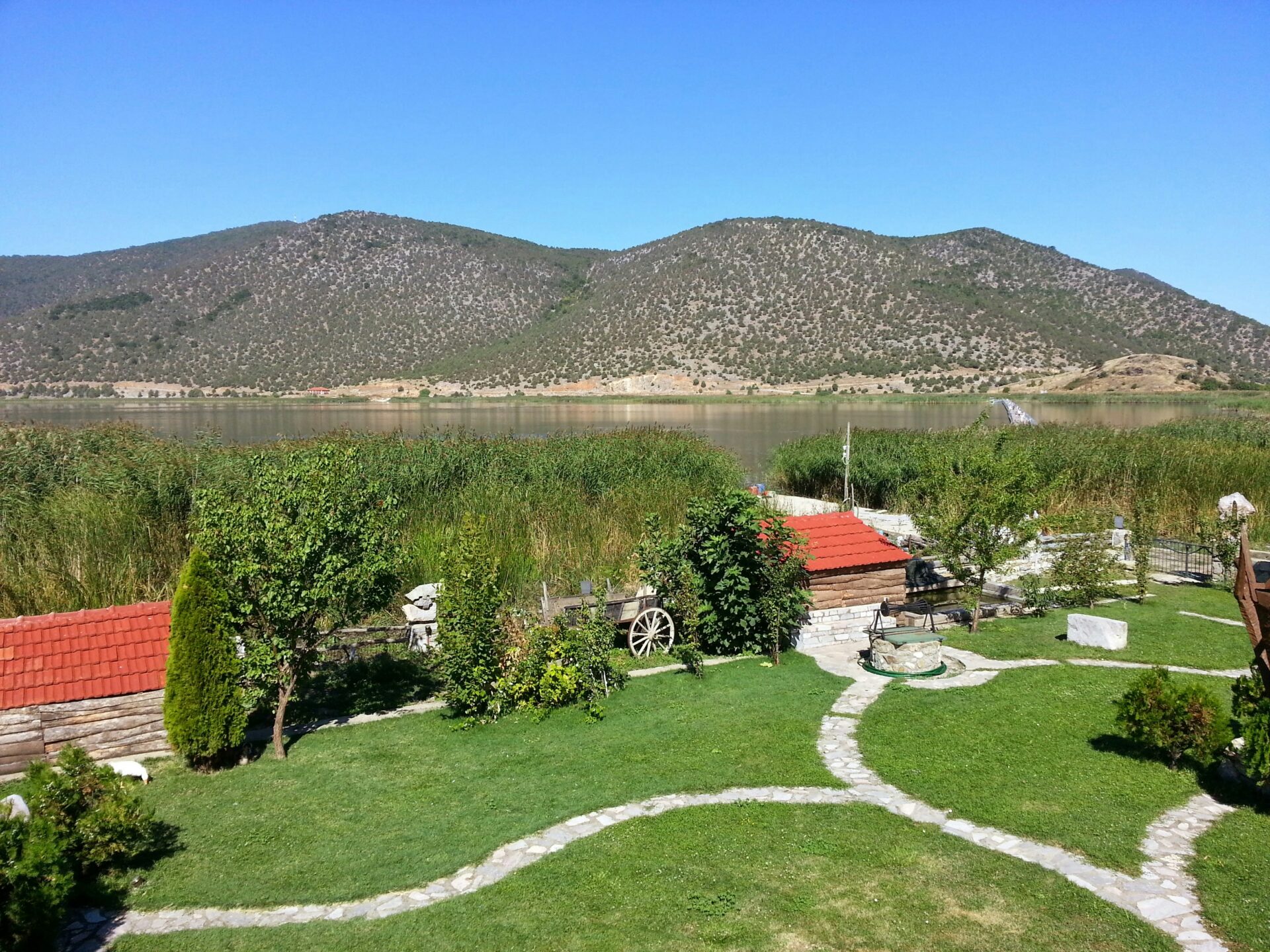 Scenic view of Prespes Lakes with calm waters.