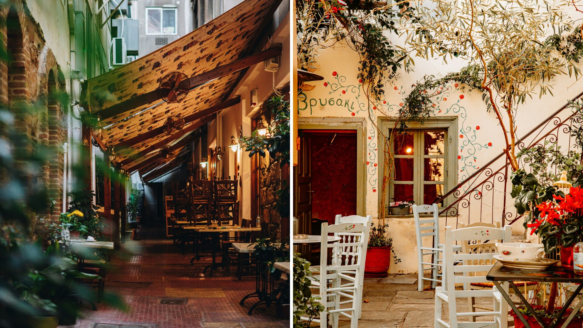 Restaurant alley in Athens
