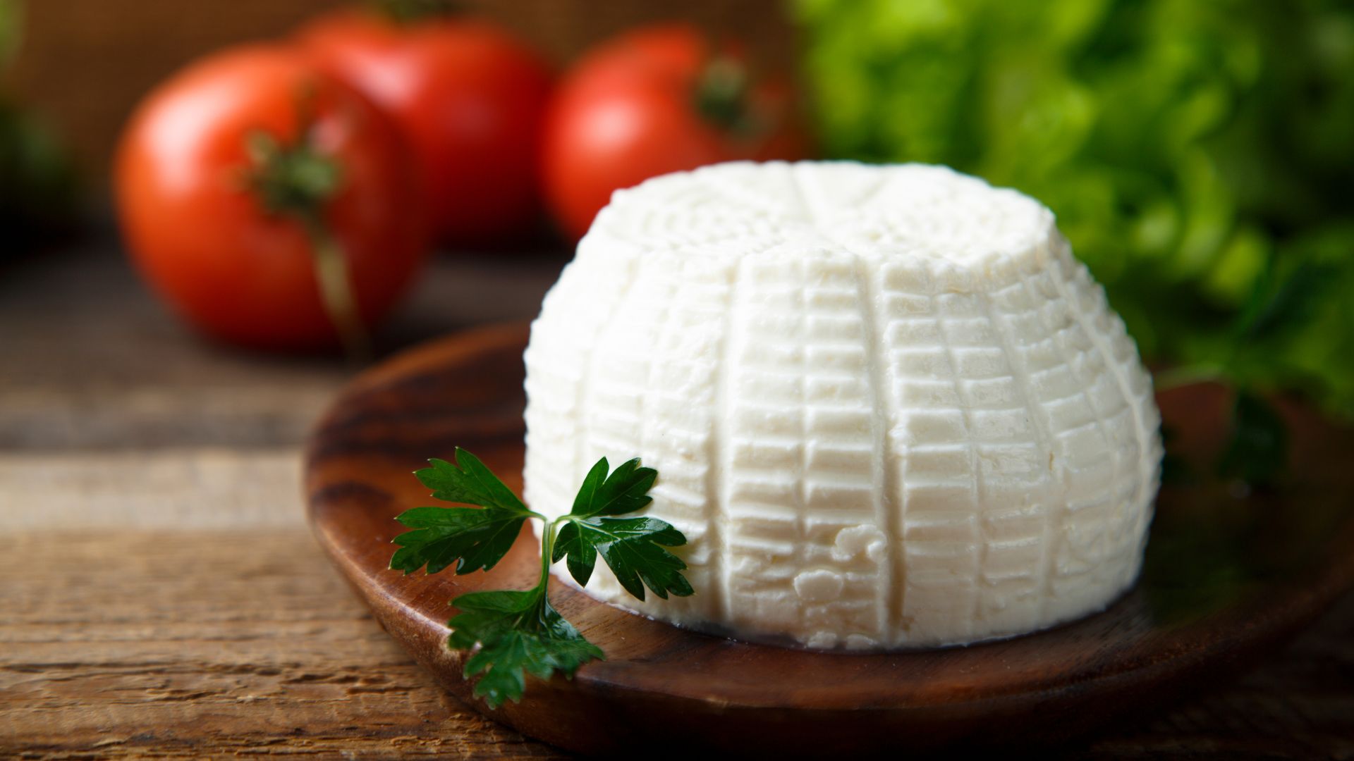 Ricotta on a plate. 