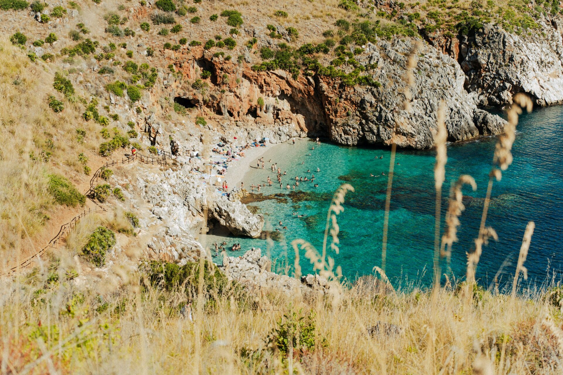 A panoramic view of the Zingaro coastline