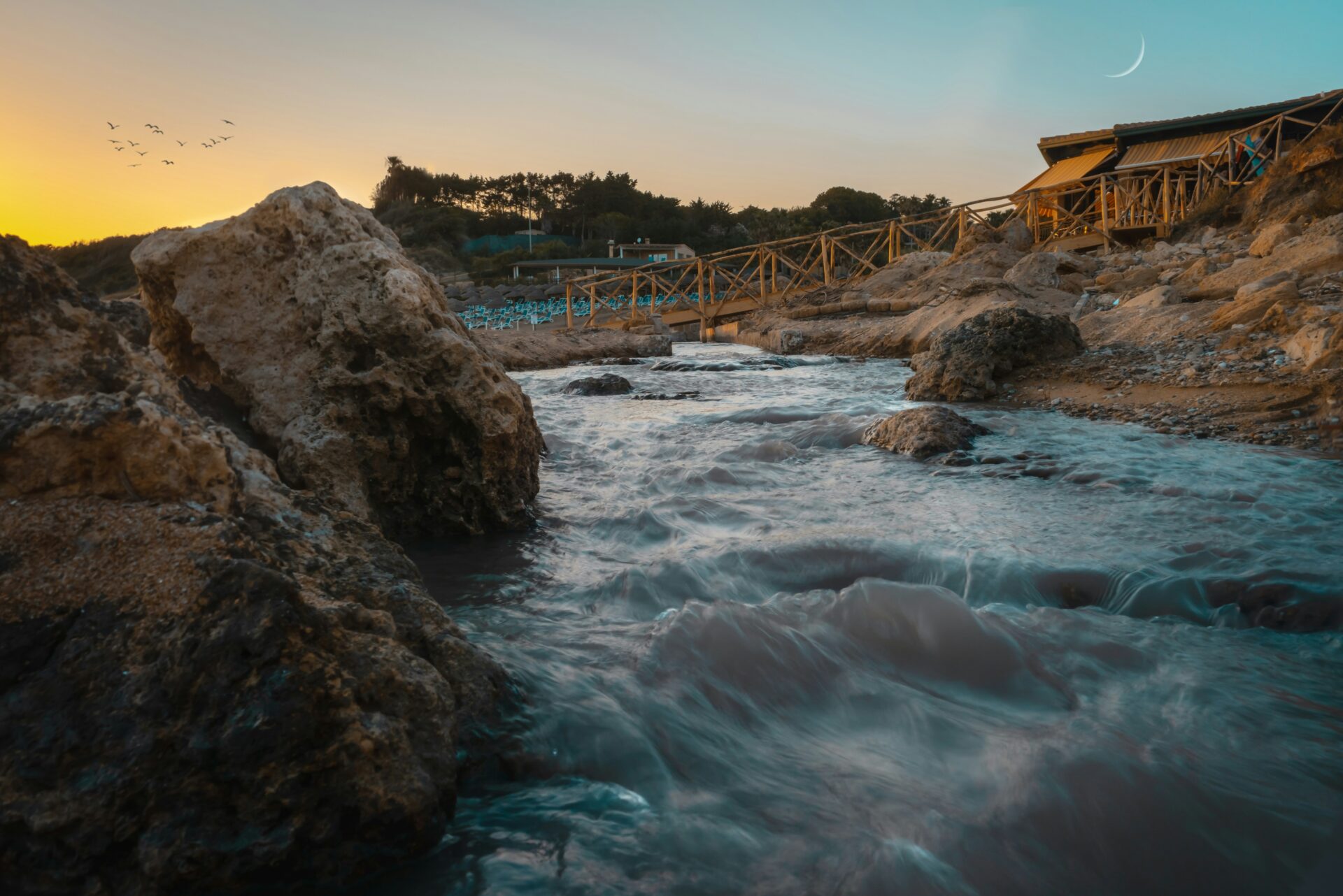 Scenic view of a river flowing through Crotone, Italy