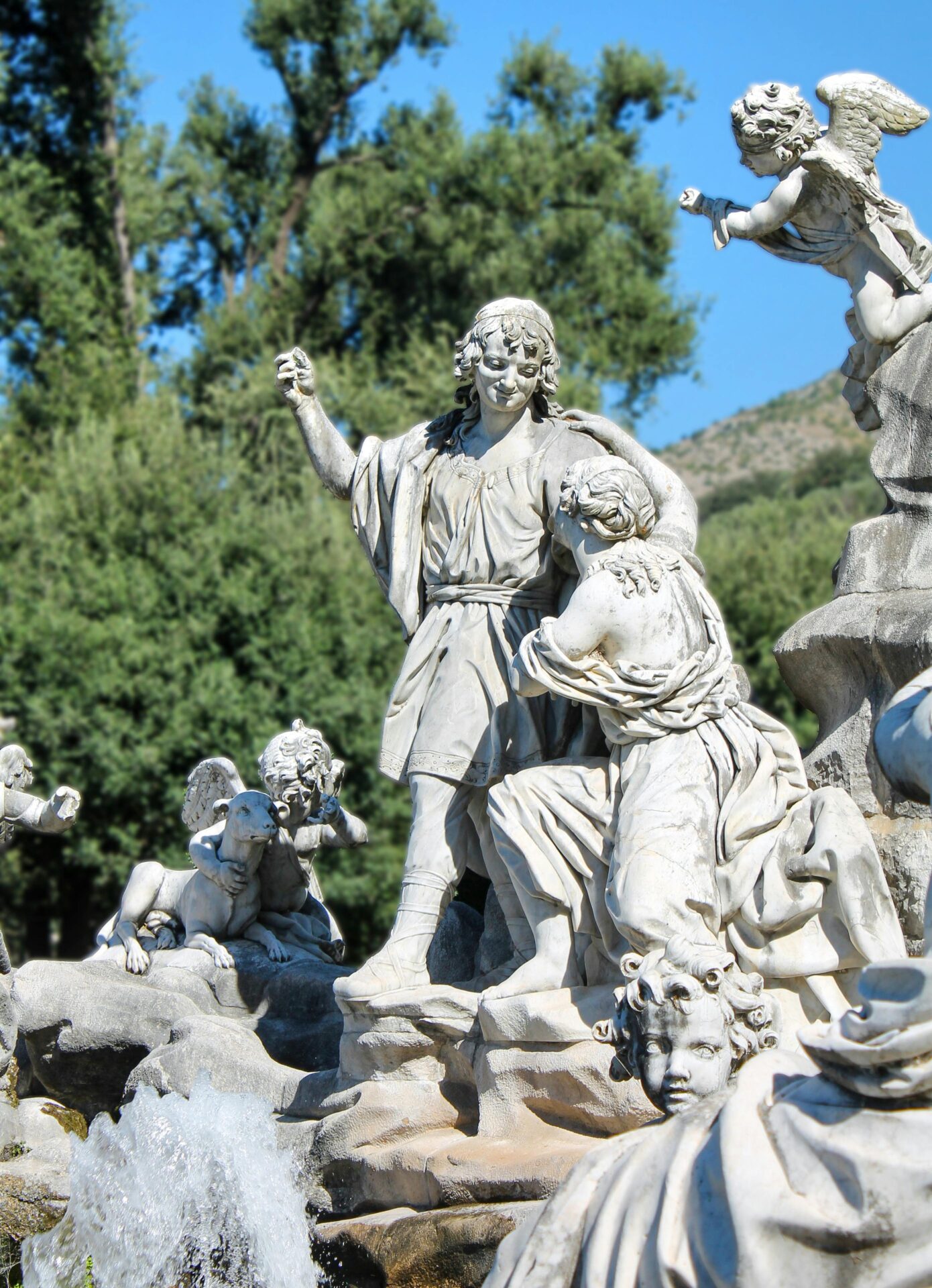 Sculptures at the Royal Park of the Palace of Caserta