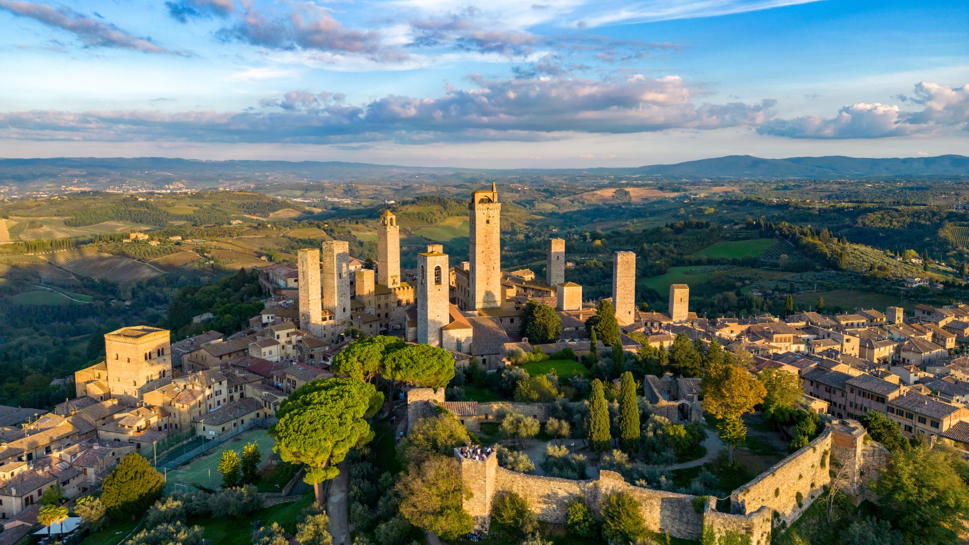 Aerial view of San Gimignano