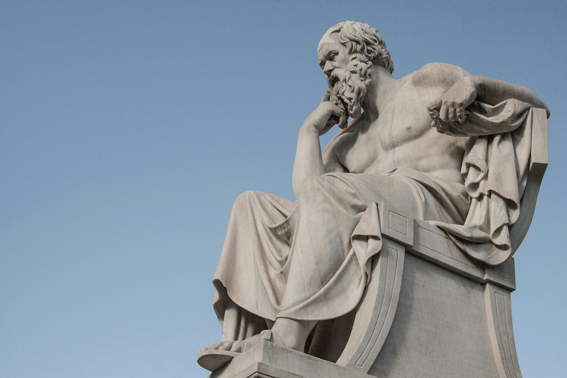 Sculpture of Thinking Socrates