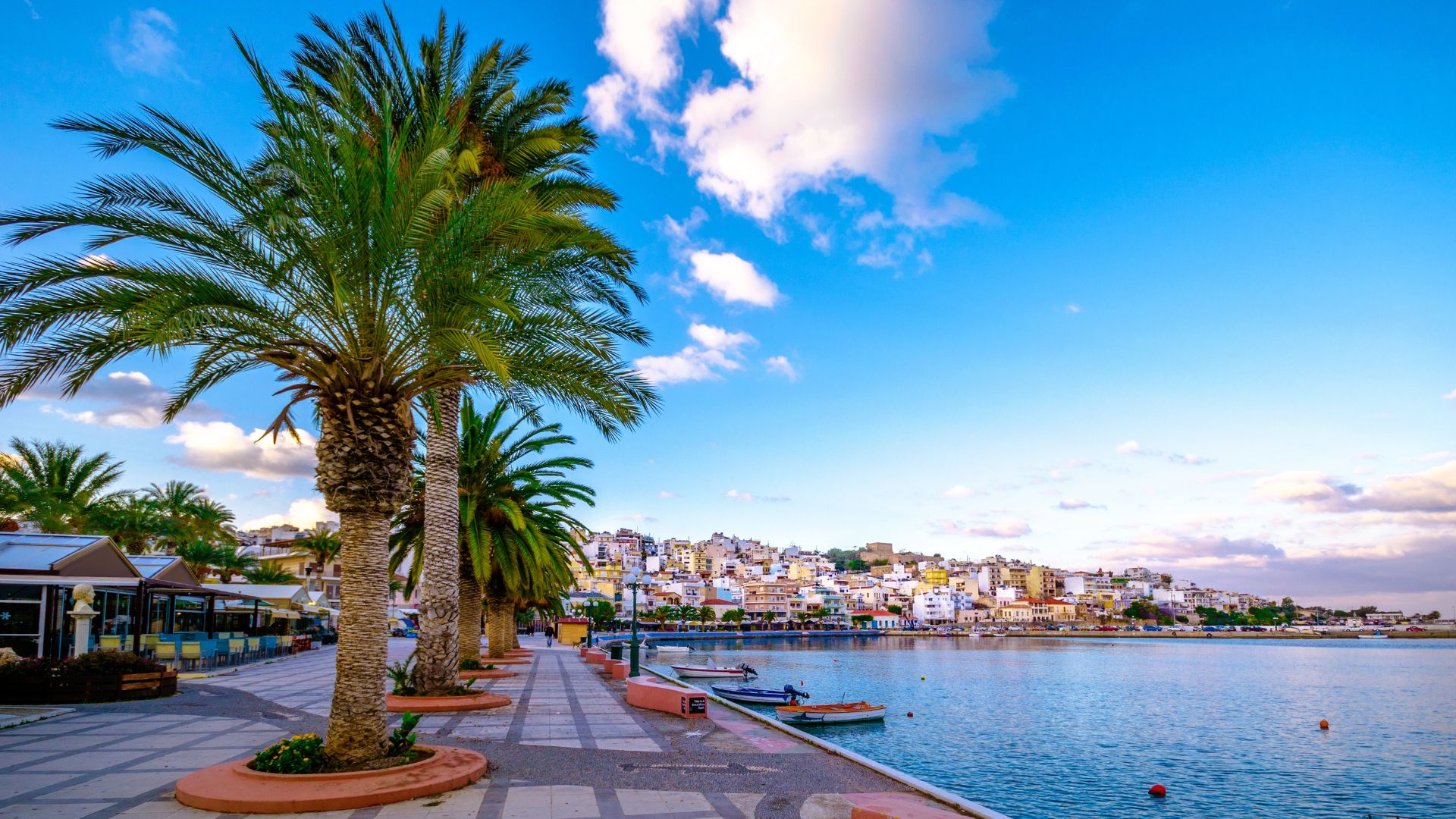 Kazarma Fortress in Sitia, Crete, Greece, overlooking the town and harbor.