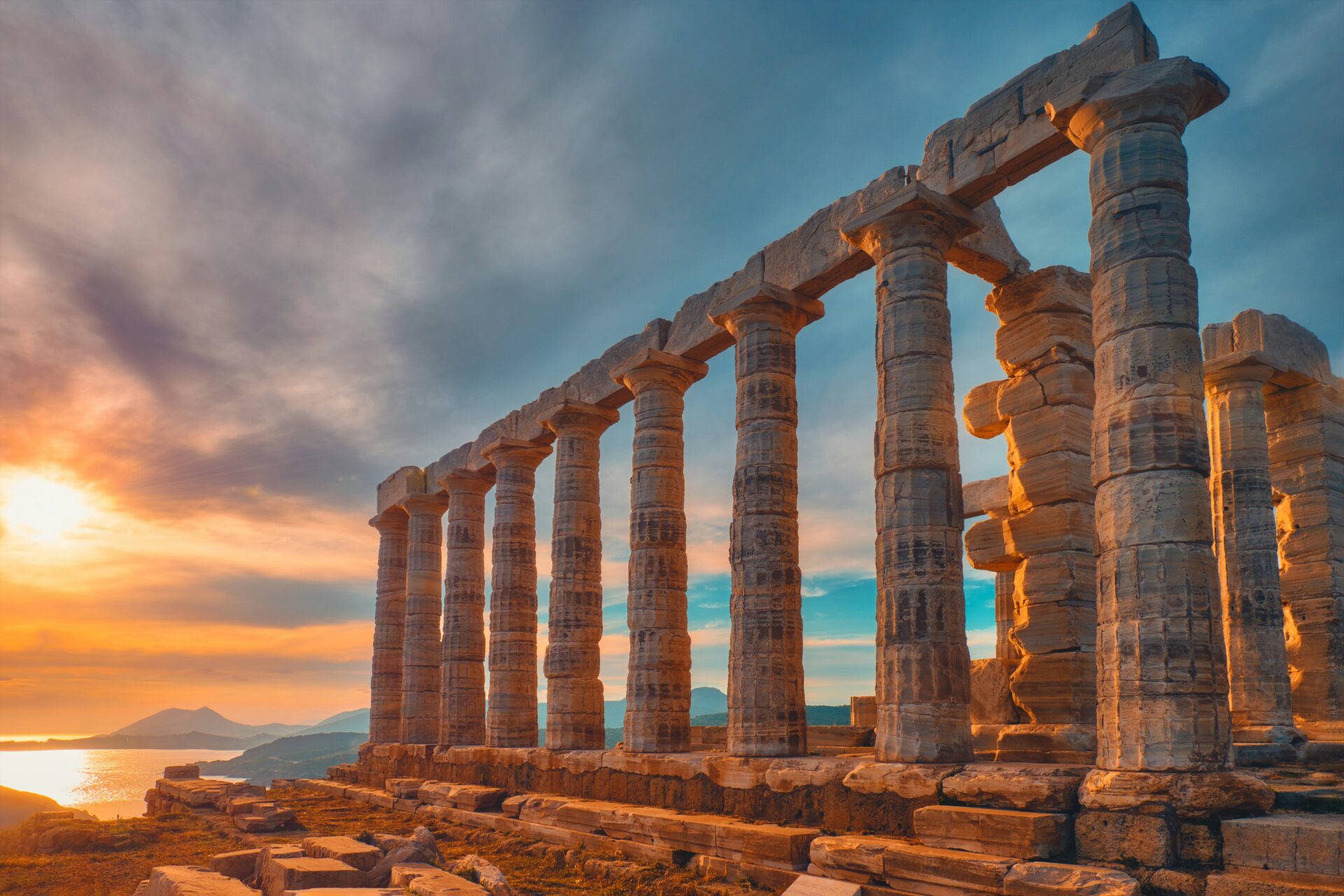 Sunset at 
Sounion