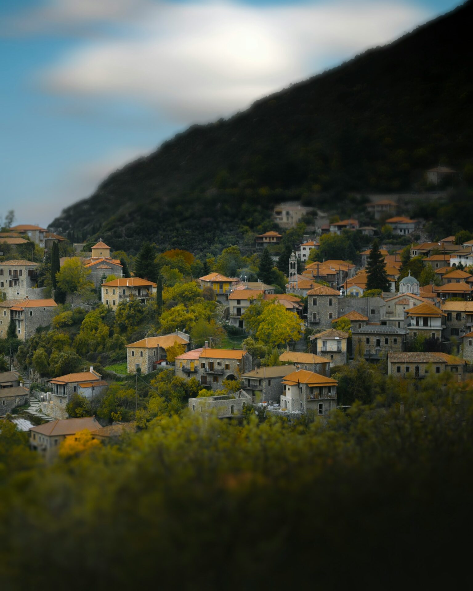 Scenic view of Stemnitsa Village in the Peloponnese