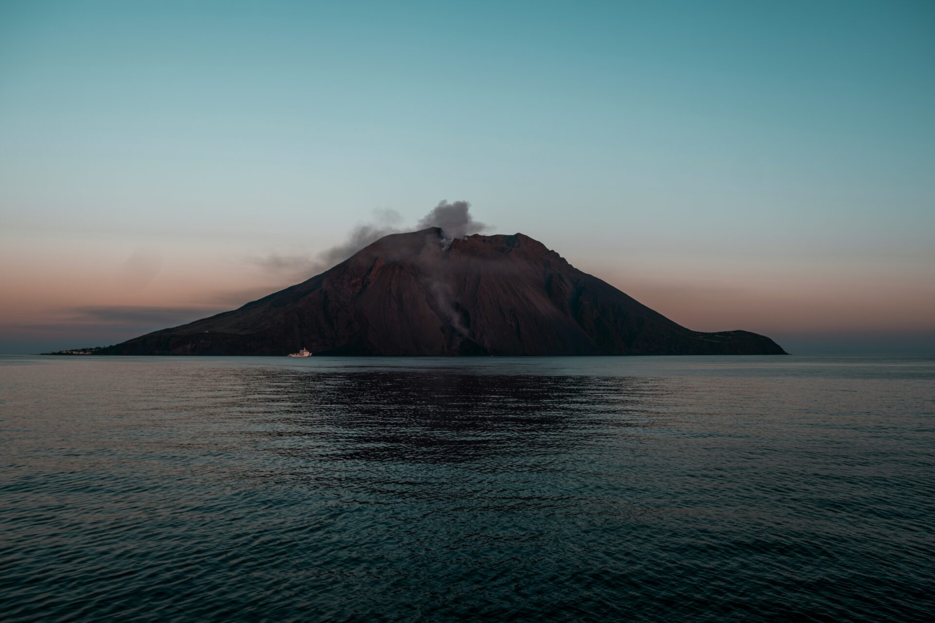 Stromboli Volcano, with its iconic conical shape