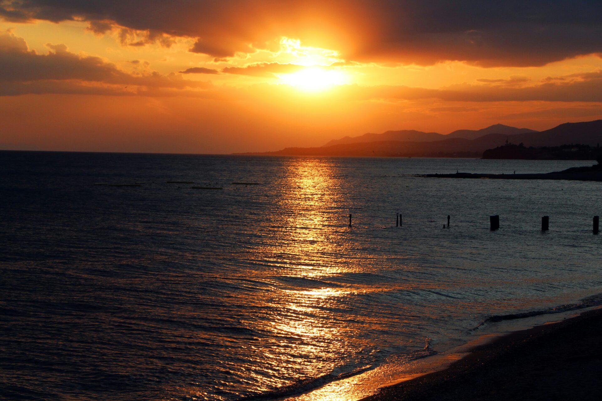 Stunning sunset over Alexandroupoli Beach