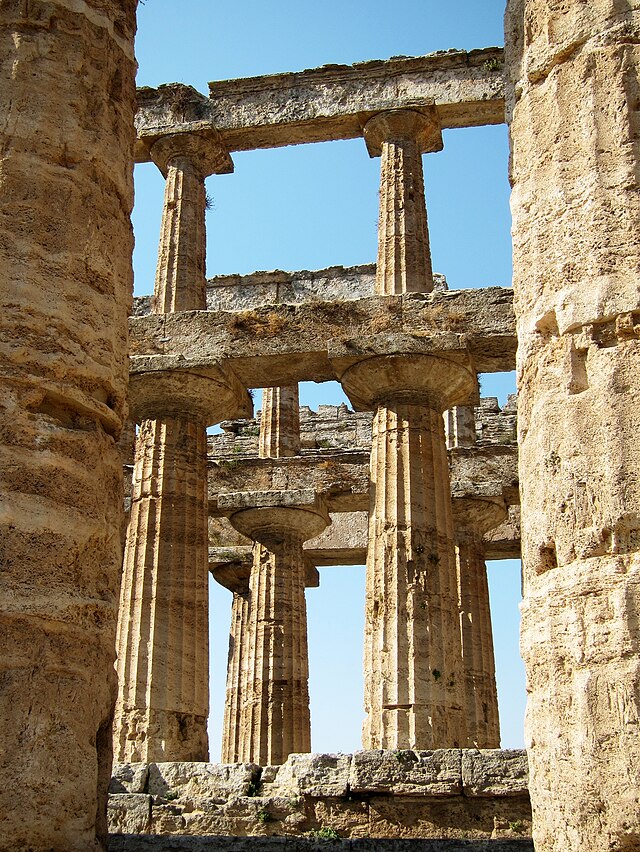 The Paestum temple neptune in detail