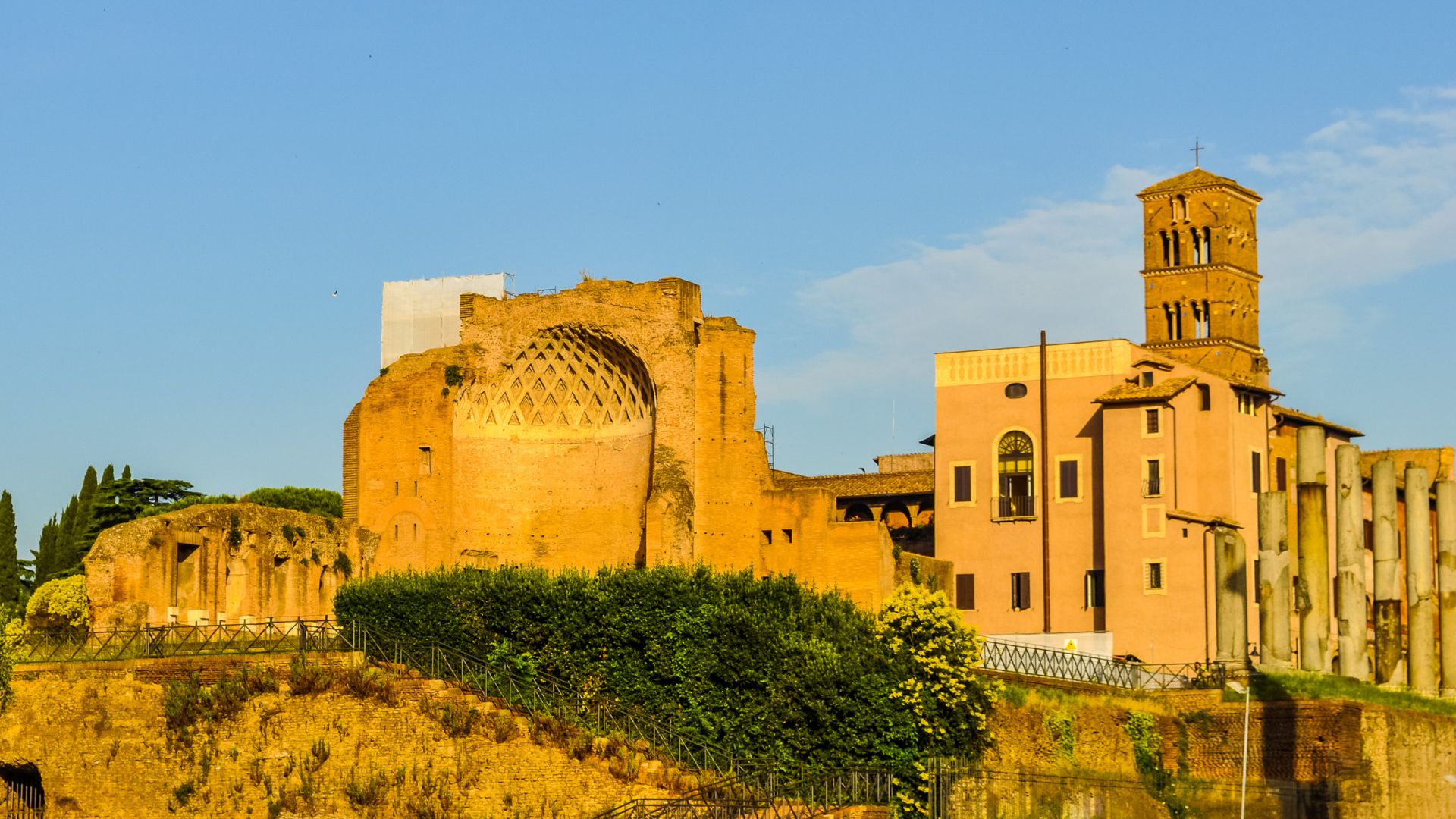 Image shows Temple of Venus and Roma, Rome, Italy.