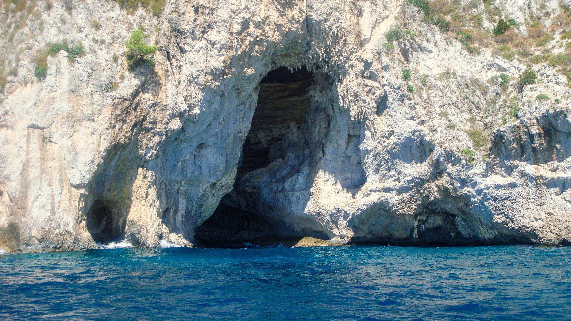 Cave entrance to Blue Grotto cave in Capri, Italy.