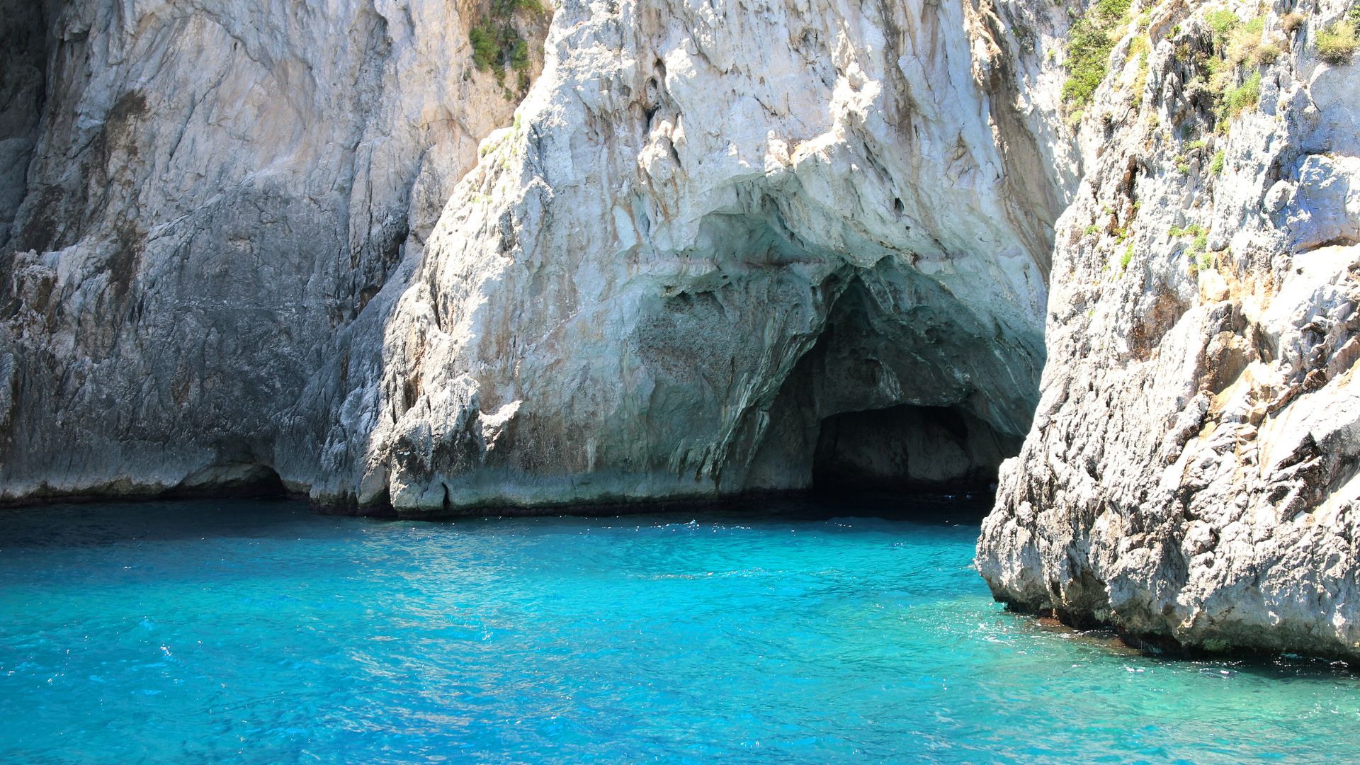 Cave entrance to the Blue Grotto in Capri, Italy.