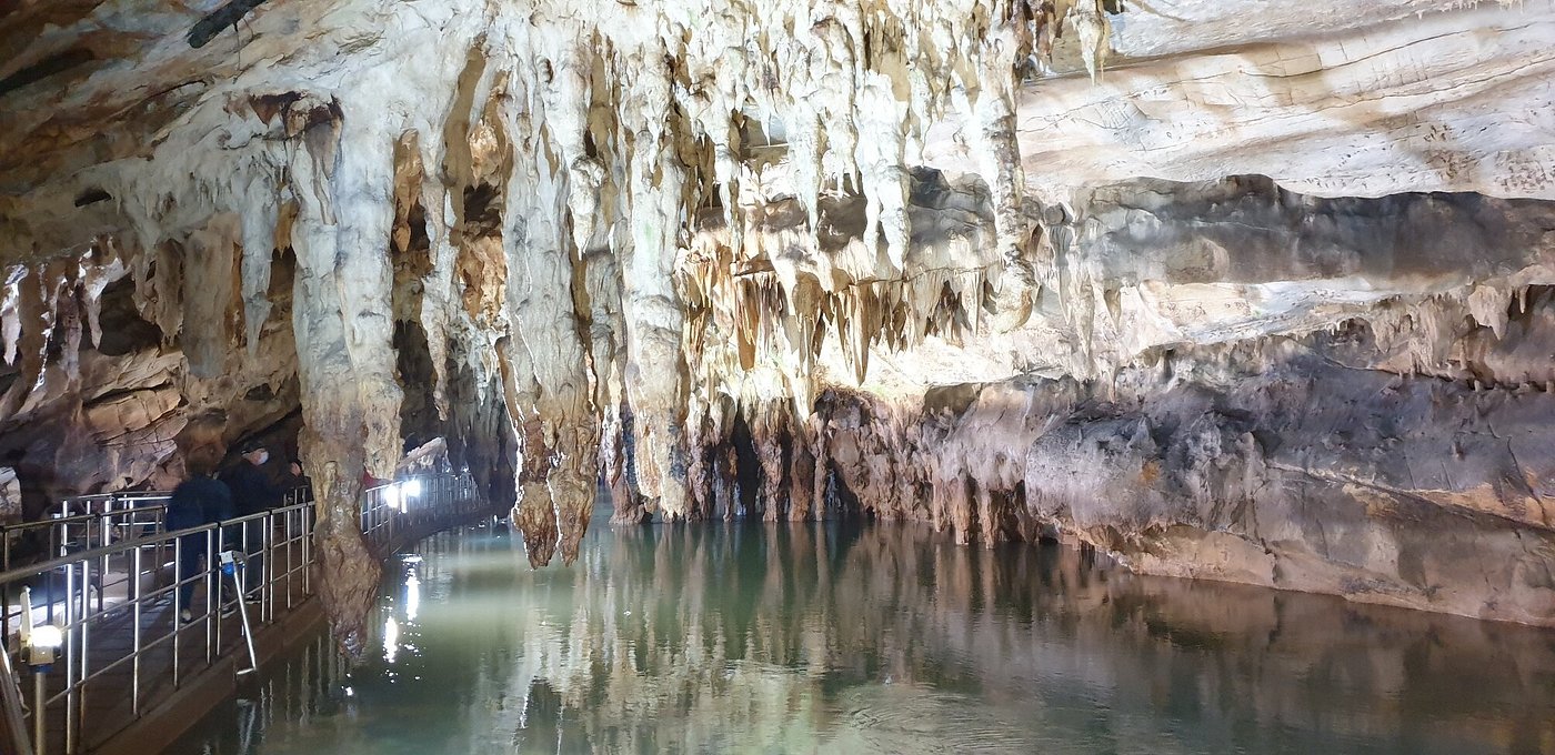 Inside of Aggitis Cave with rock formations