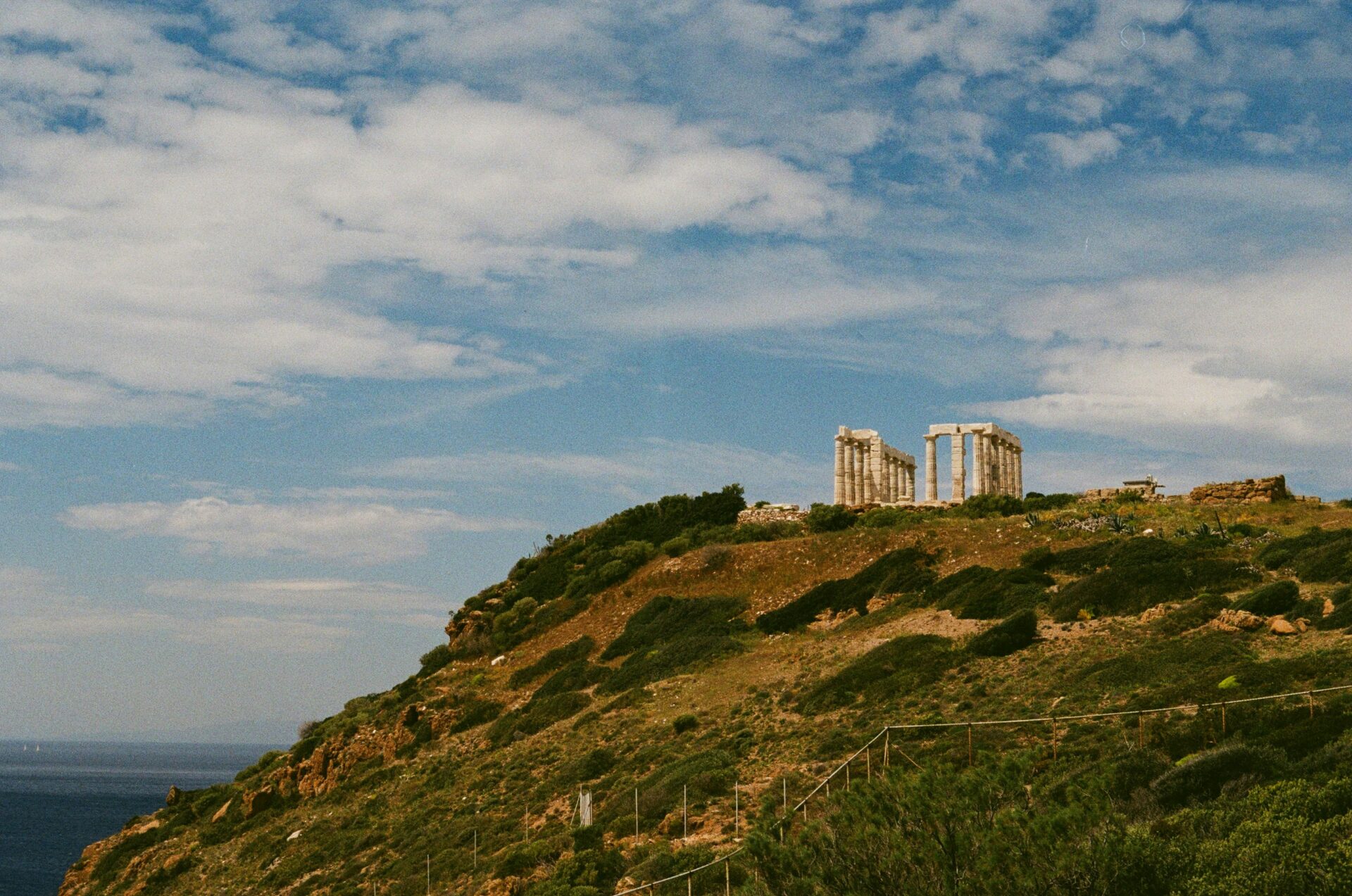 The Temple of Poseidon in Attica, Greece.