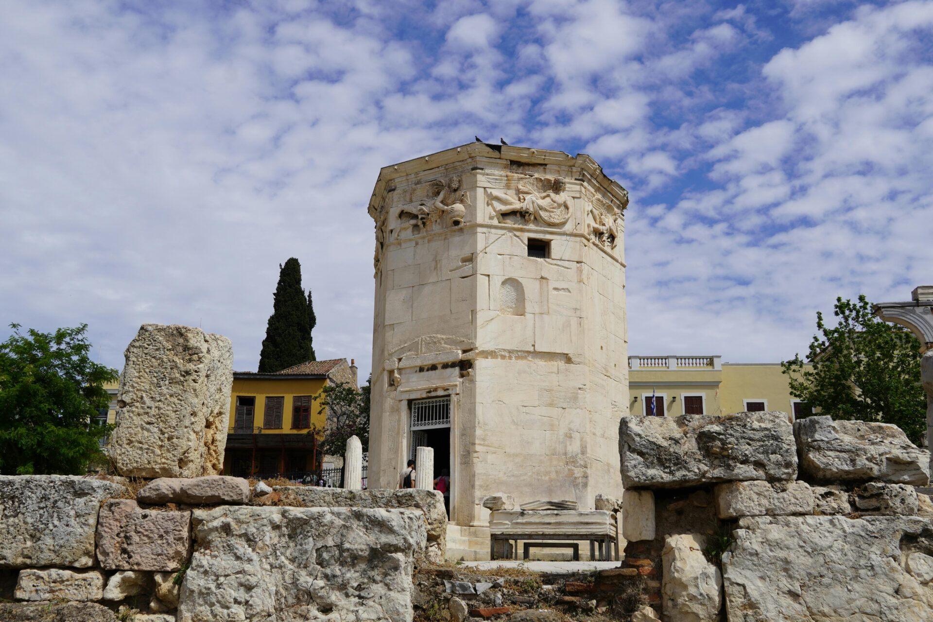 The Tower of the Winds, or Horologion of Andronikos Kyrrhestes, an ancient clocktower, In Athens, Greece