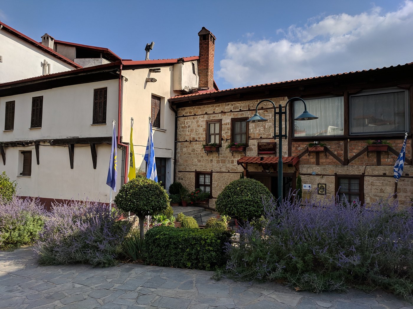 Traditional cobblestone street in Varosi, Edessa