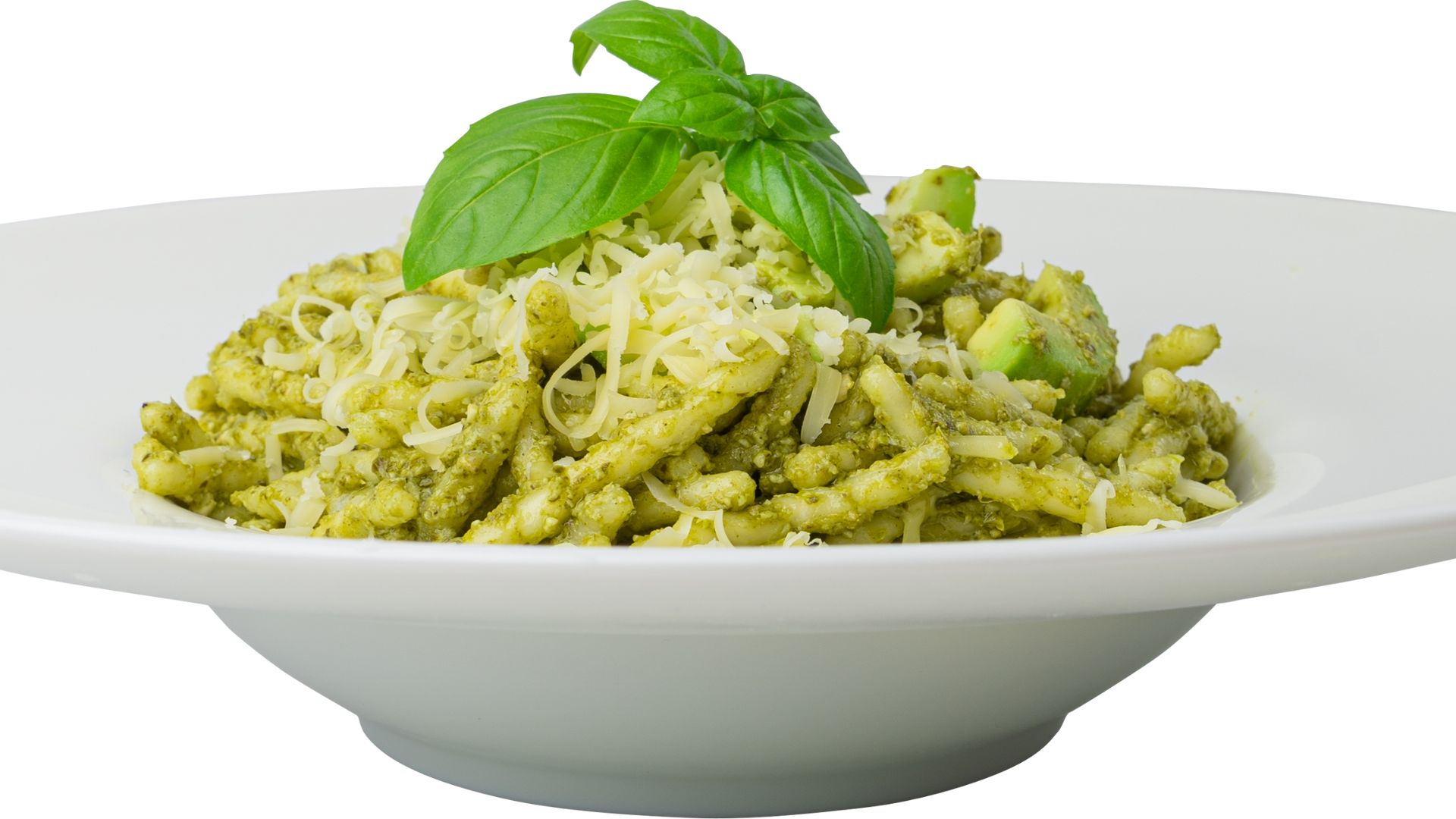 Twisted pasta shape that is served with pesto.