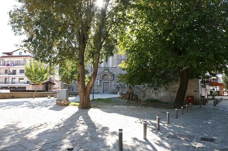 Front view of Varosi Cathedral in Edessa, Greece