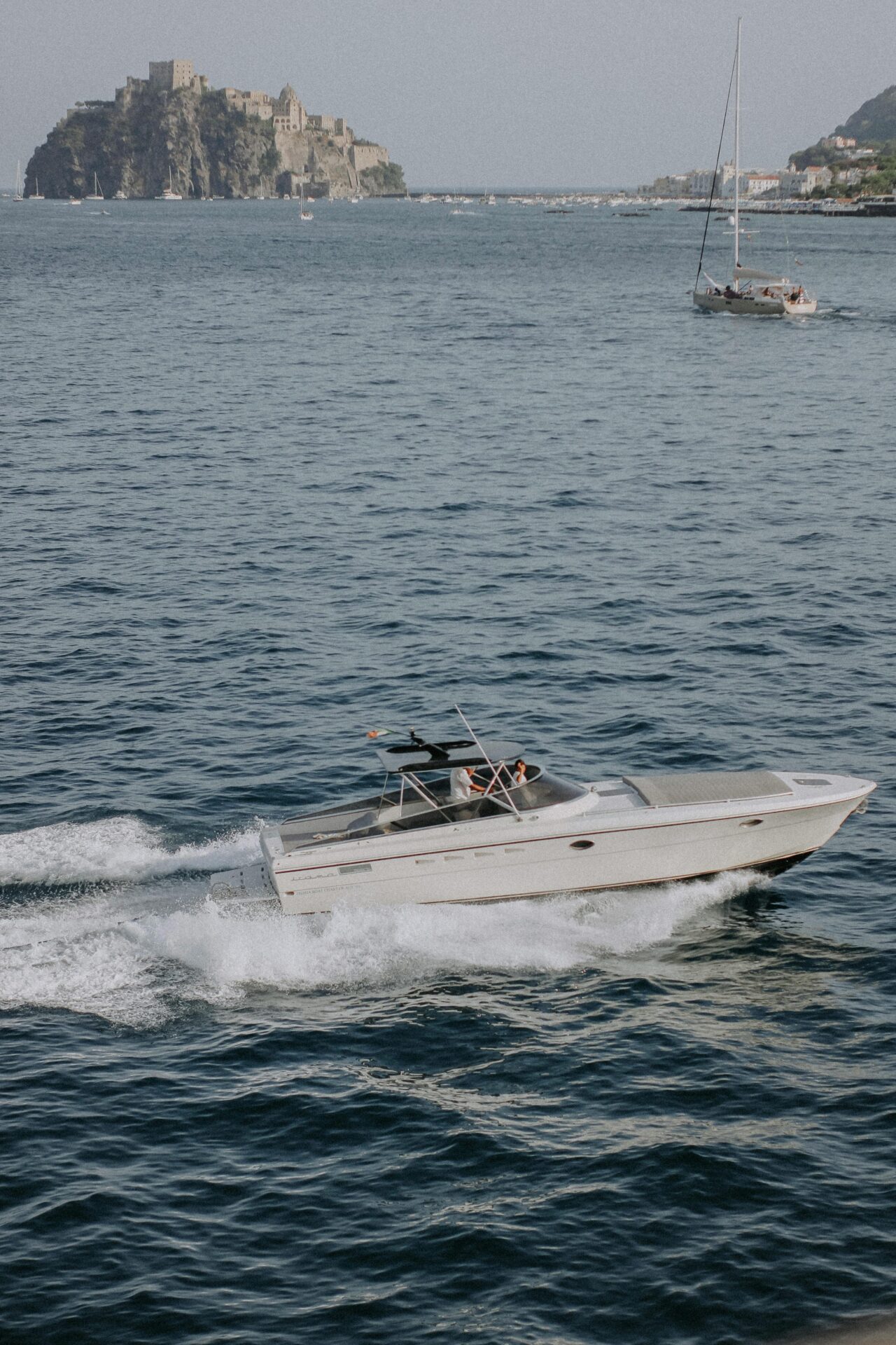 Panoramic daytime view of the Aragonese Castle from afar