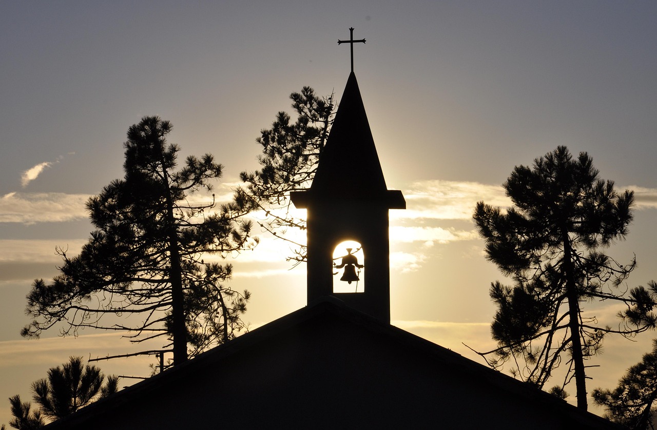 bell tower - church - sunset