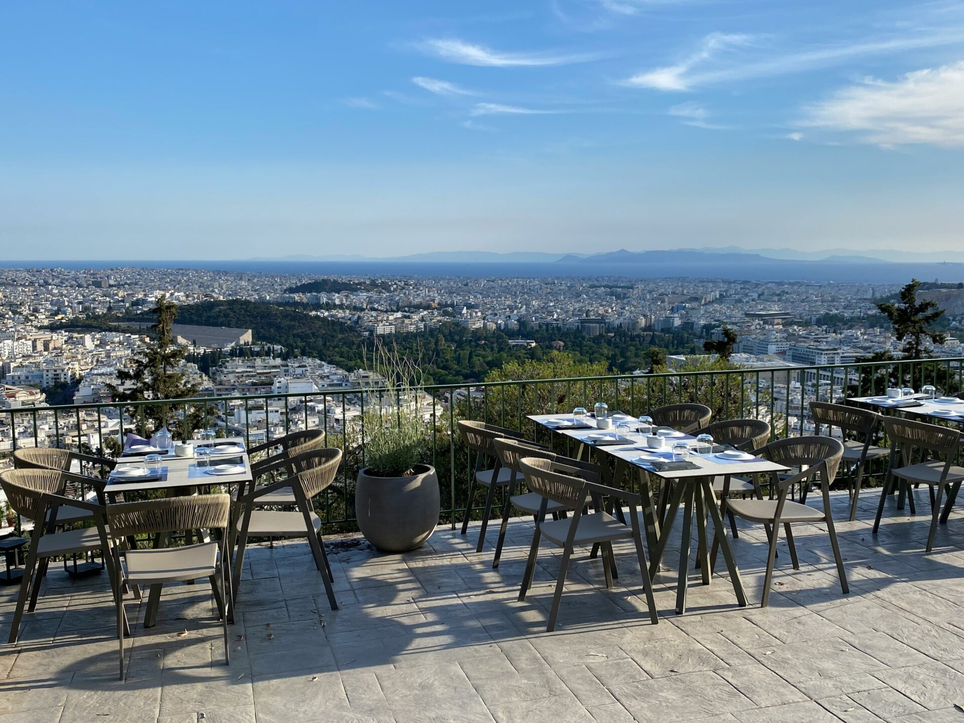 City-scapes of Athens, Greece - rooftop restaurant