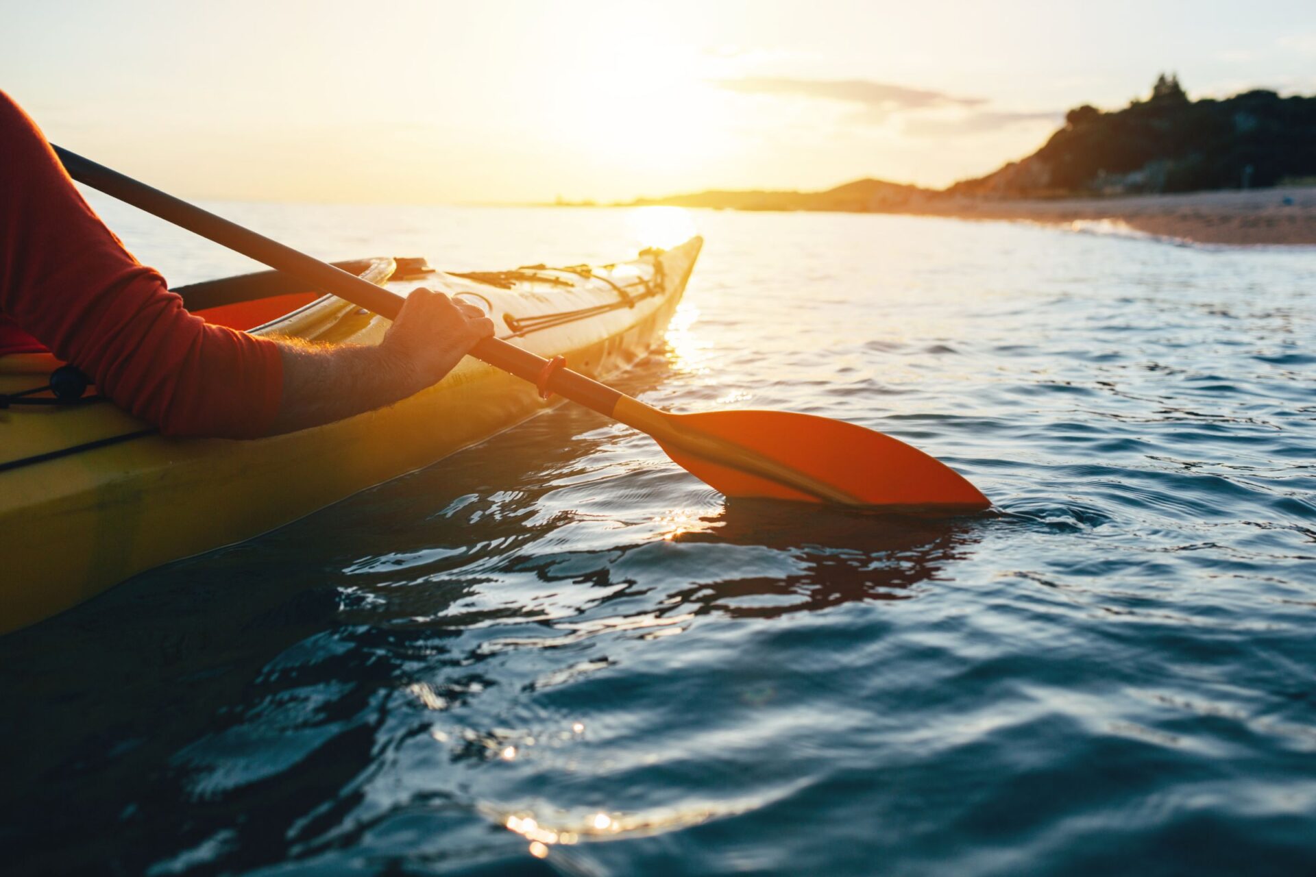 kayaking on the beach