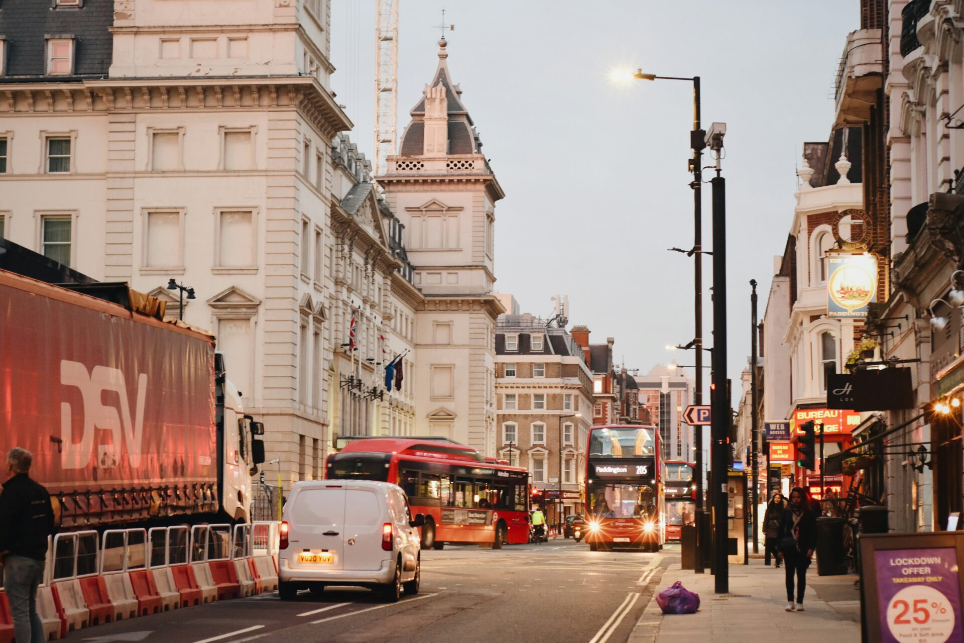 A busy street in Paddington, London