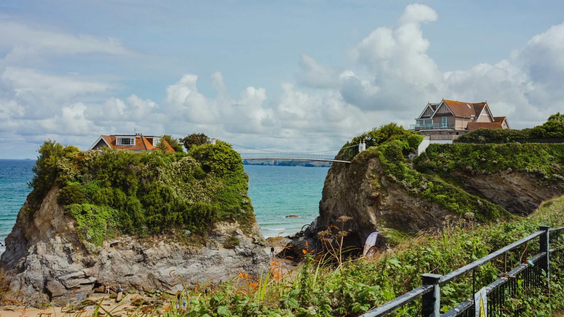 A house perched on a rocky island