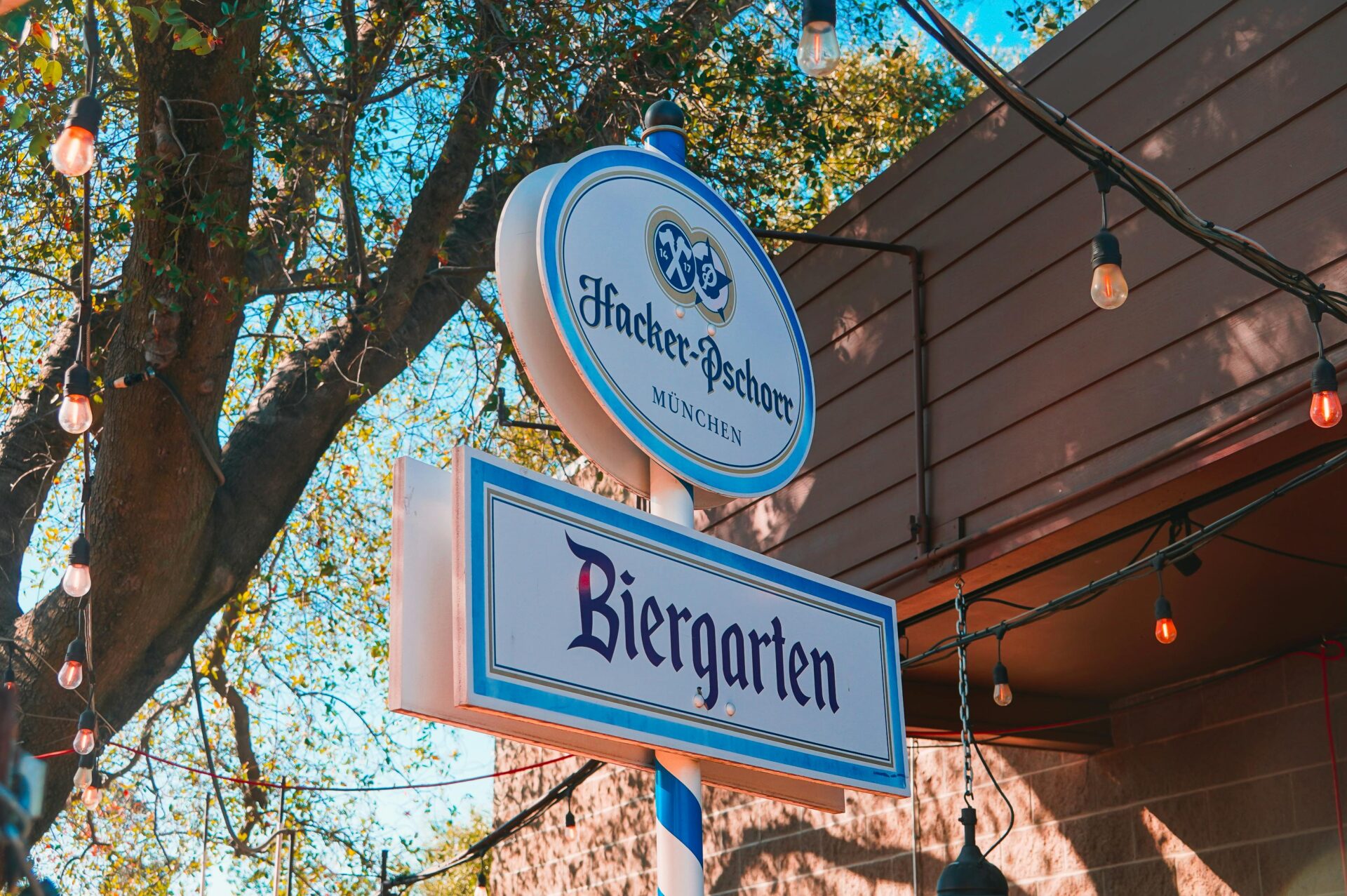 Signage at Munich Biergarten