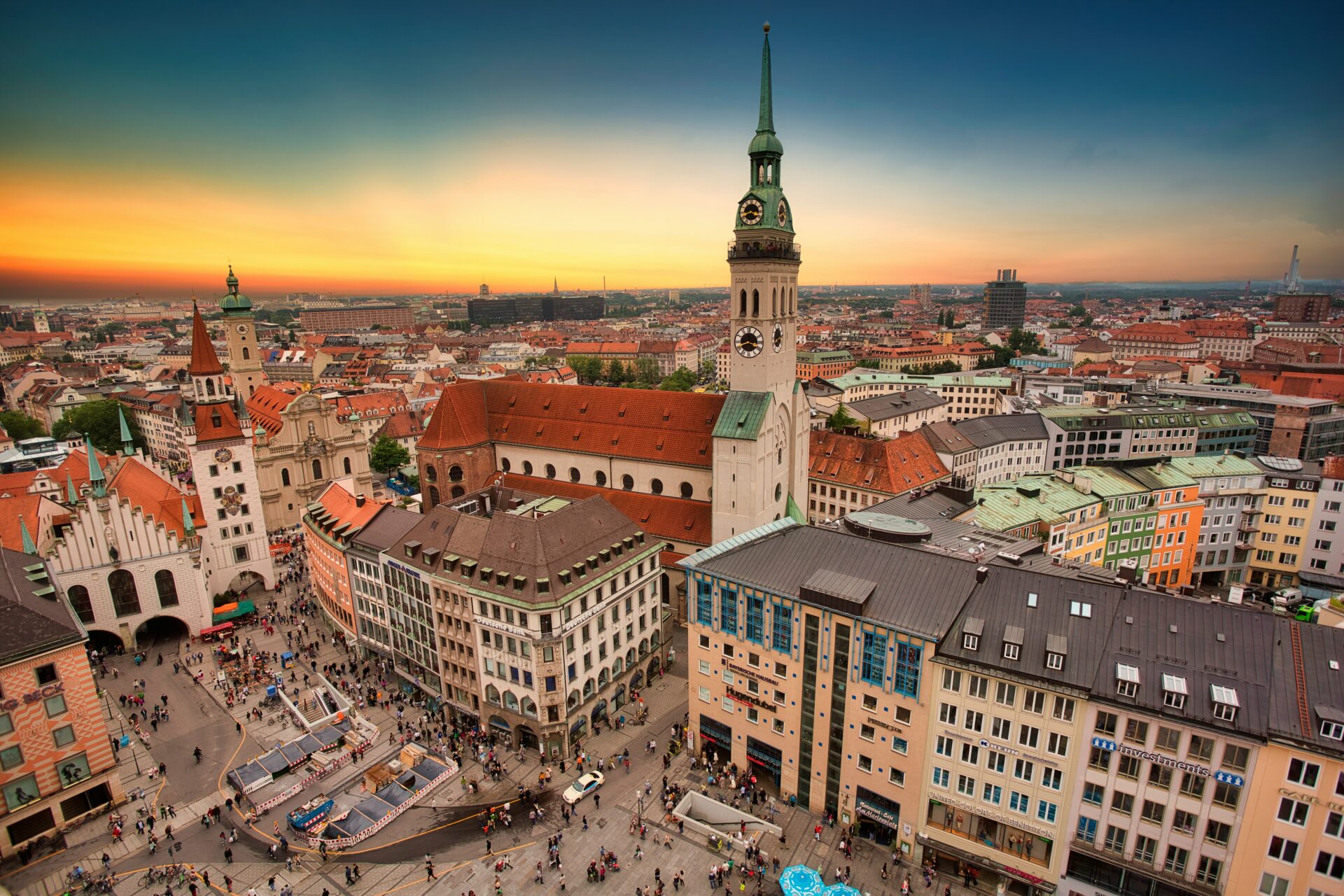 An aerial view of Munich, Germany