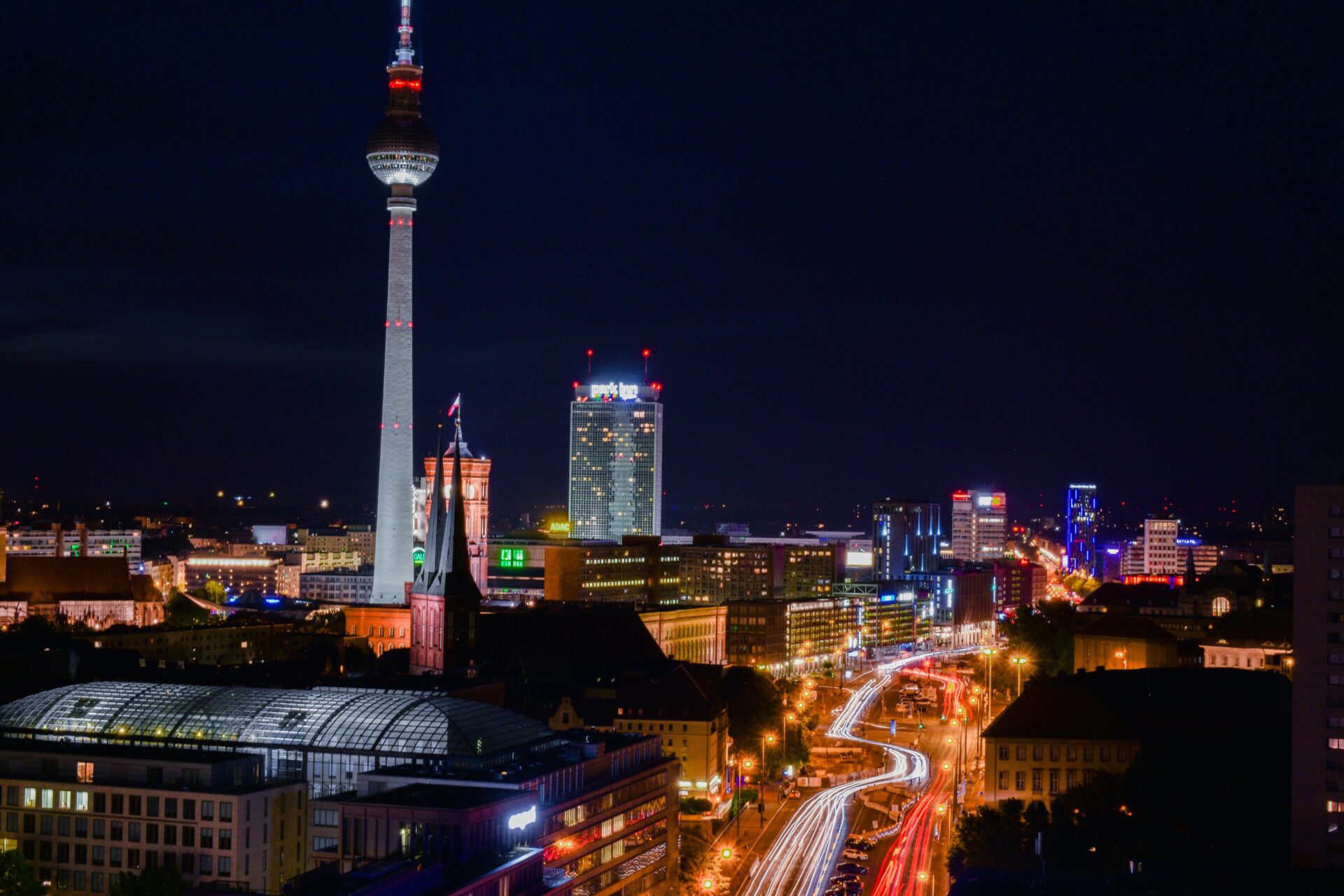 Berlin TV Tower rising above Alexanderplatz