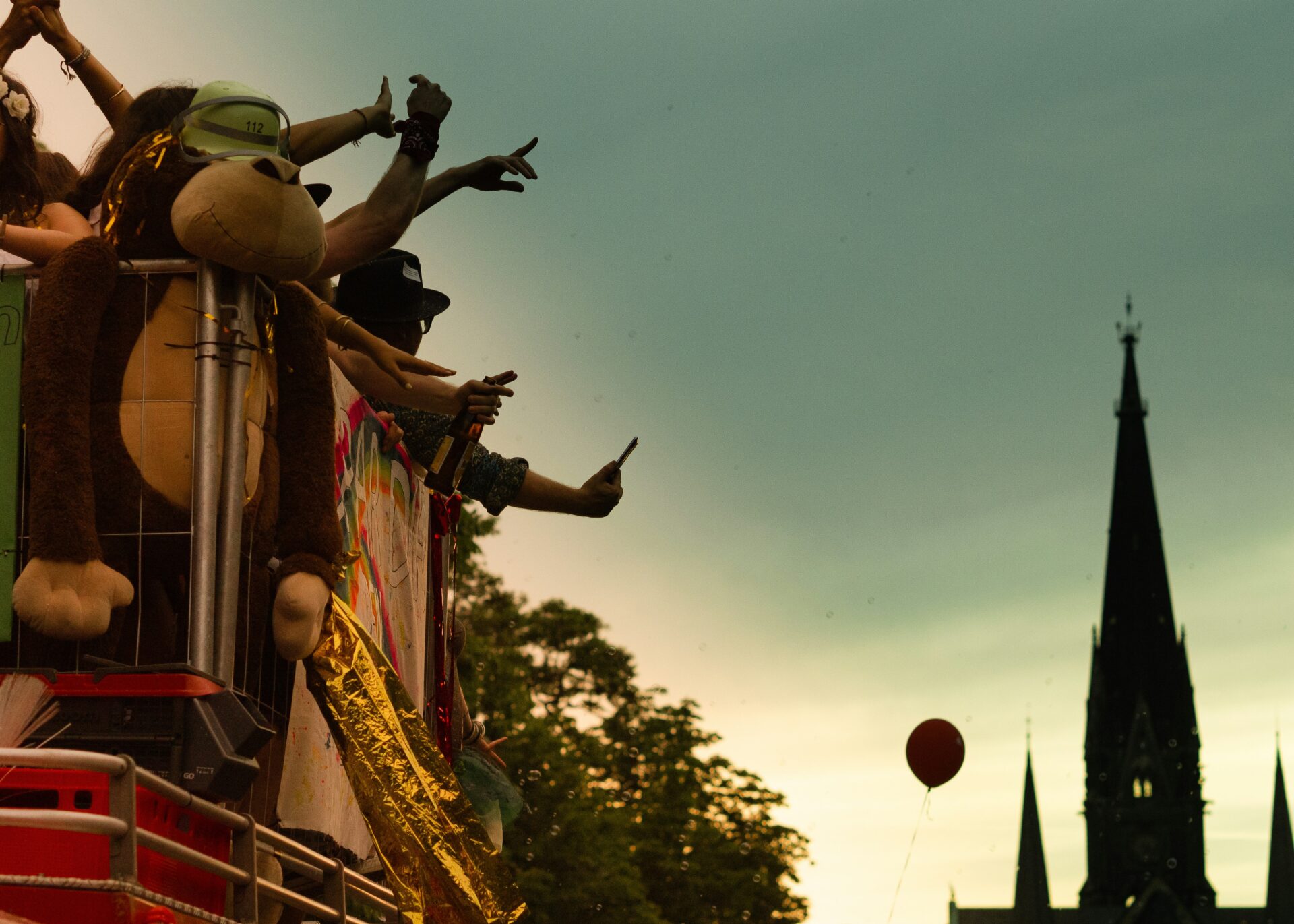 Colorful parade at the Carnival of Cultures in Berlin