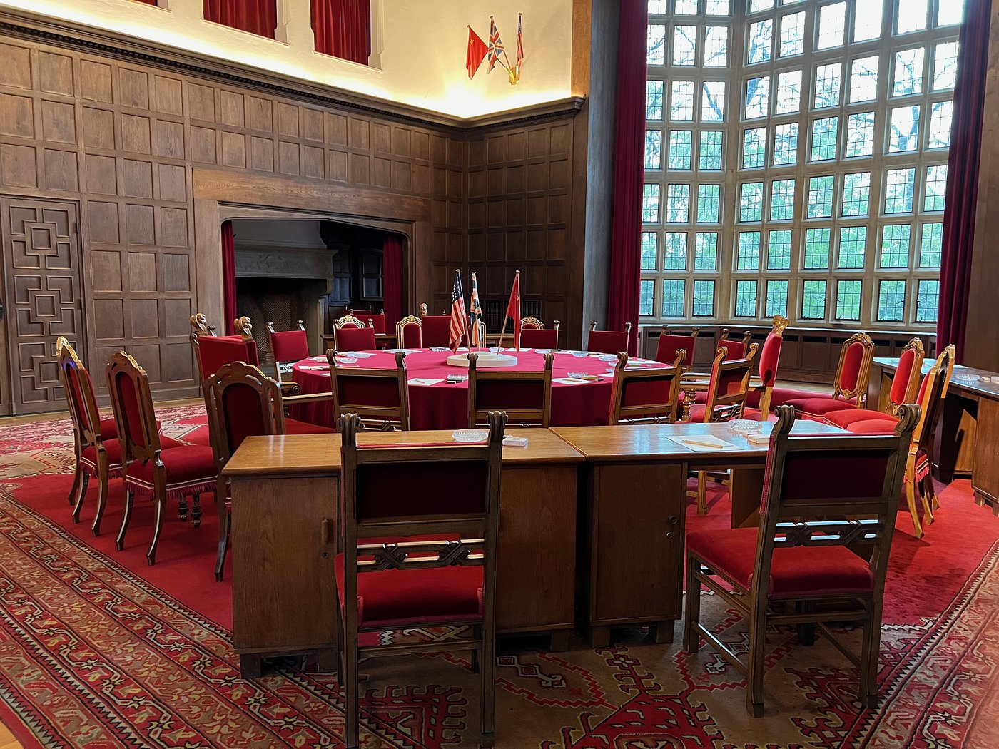 Historic exterior of Cecilienhof Palace, site of the 1945 Potsdam Conference between Allied leaders